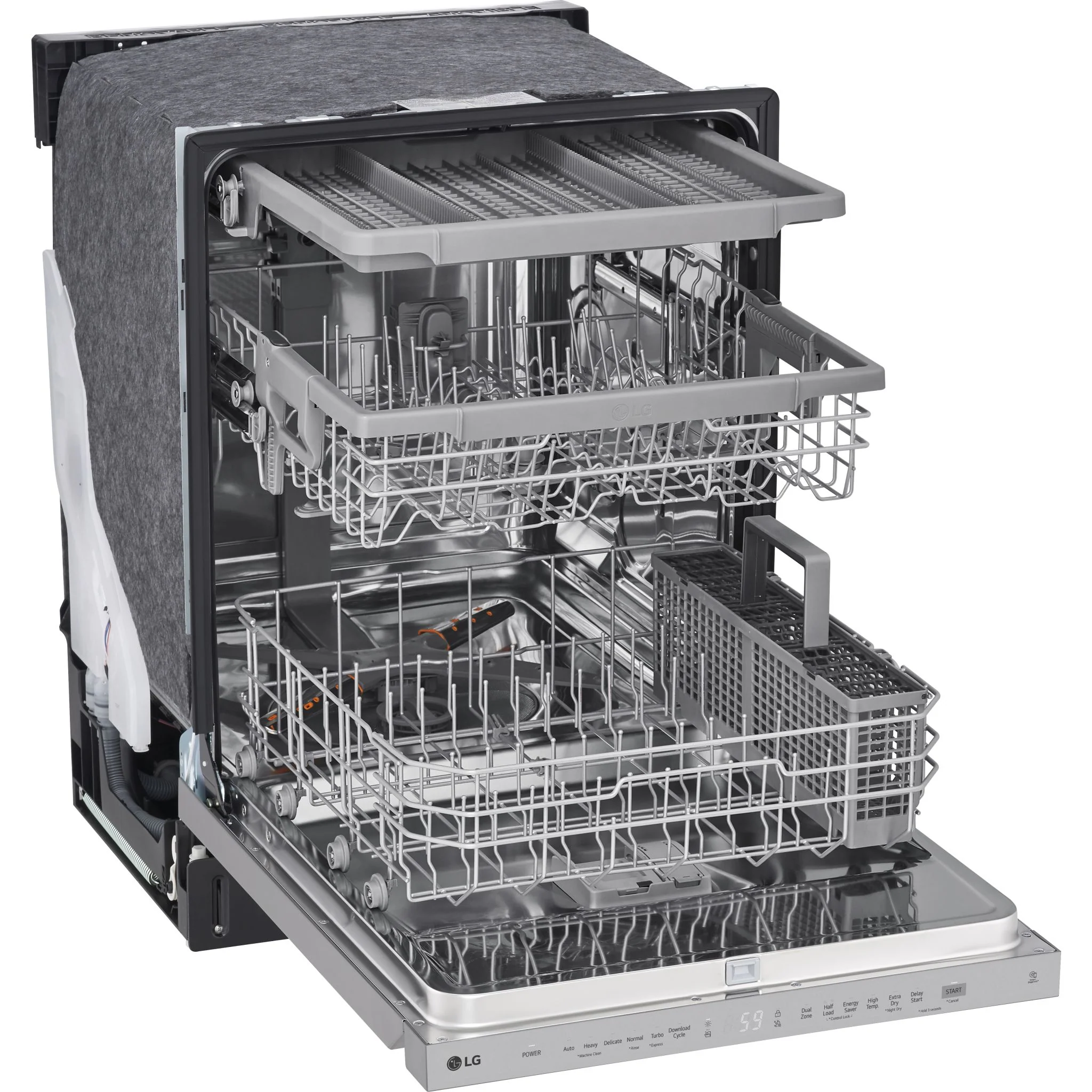 LG Top Control Dishwasher with QuadWash and 3rd rac - Smudge Resistant Stainless Steel (LDPN454HT) - Image 9