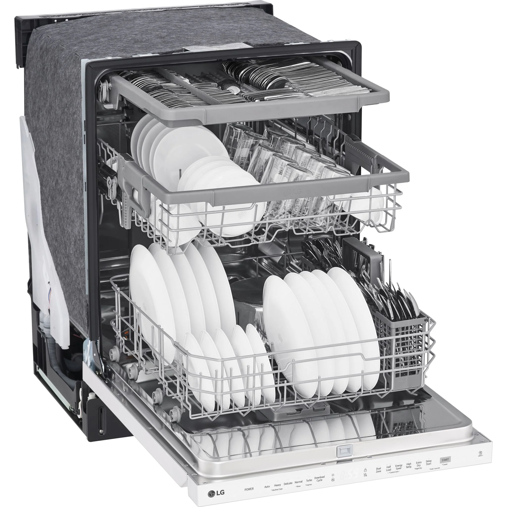 LG Top Control Dishwasher with QuadWash and 3rd rack - White (LDPN4542W) - Image 10