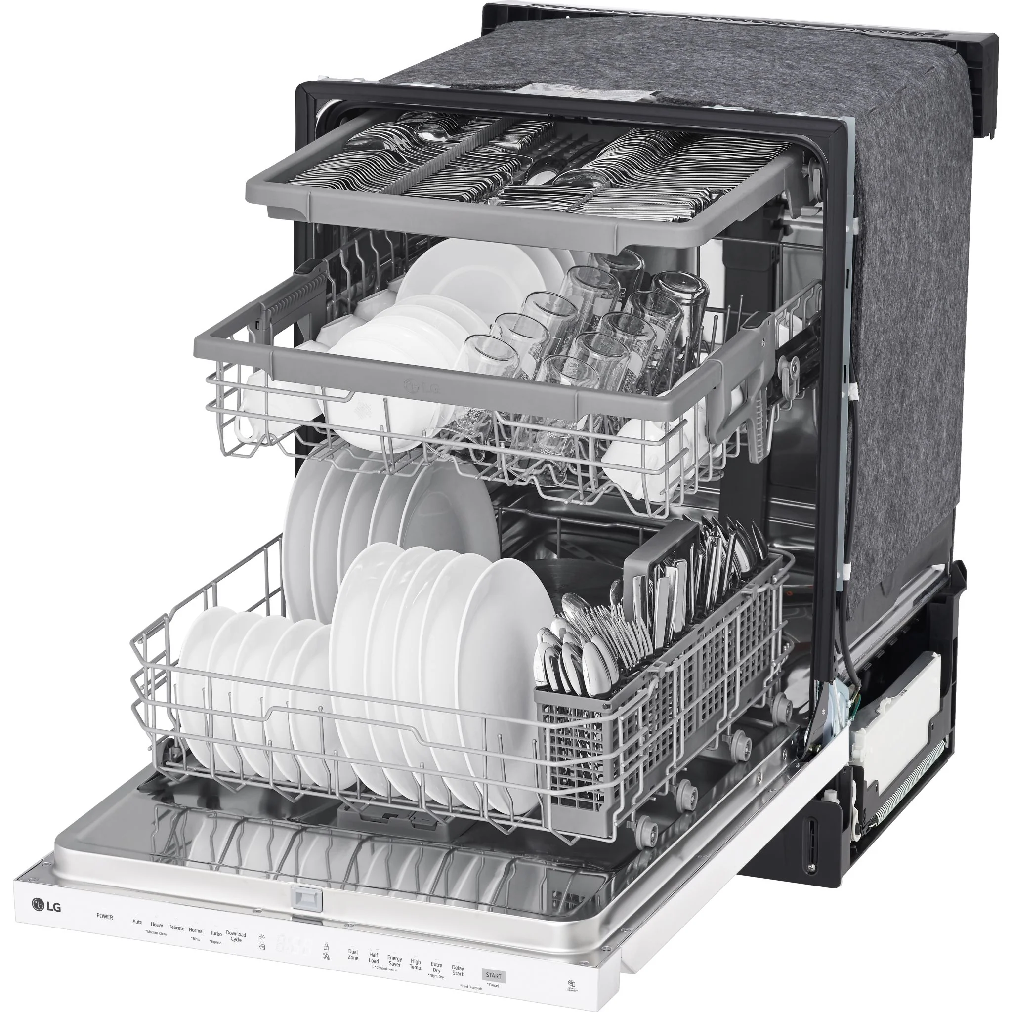 LG Top Control Dishwasher with QuadWash and 3rd rack - White (LDPN4542W) - Image 12