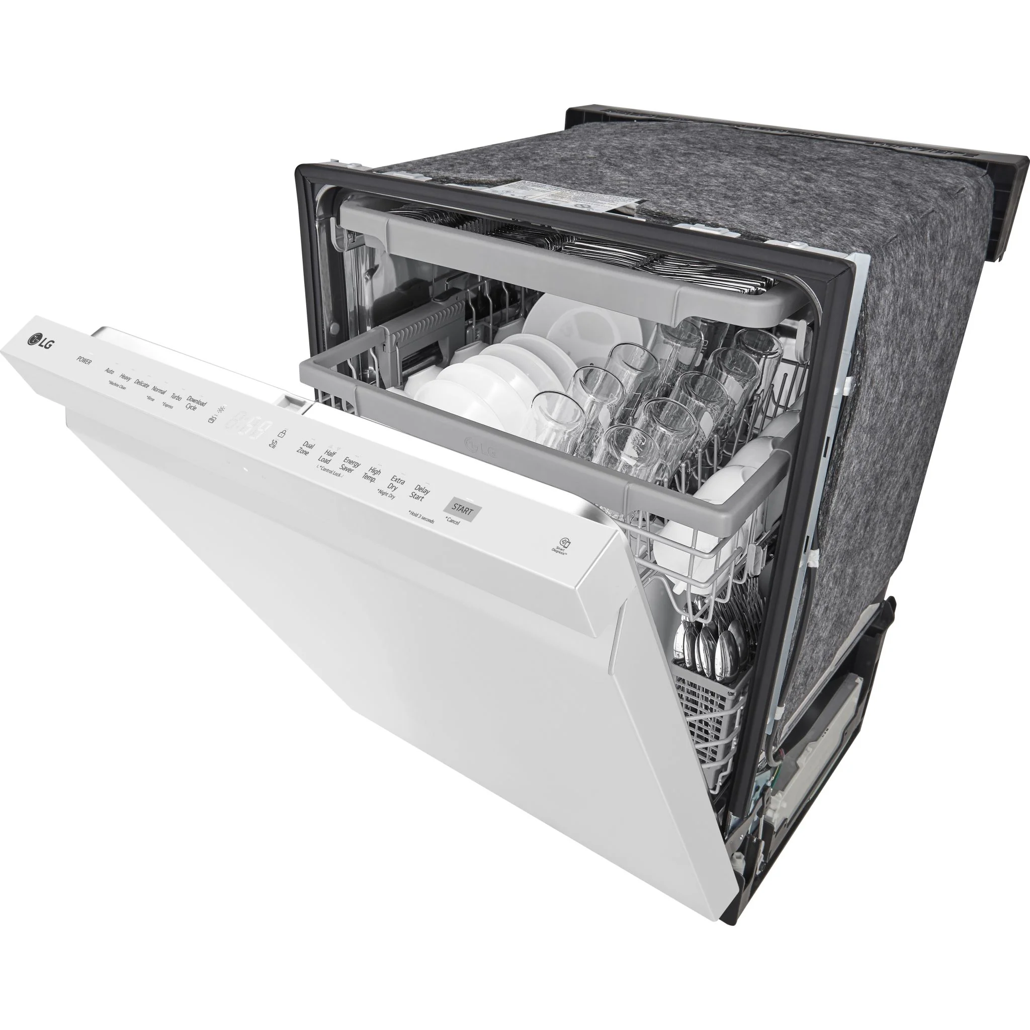 LG Top Control Dishwasher with QuadWash and 3rd rack - White (LDPN4542W) - Image 8