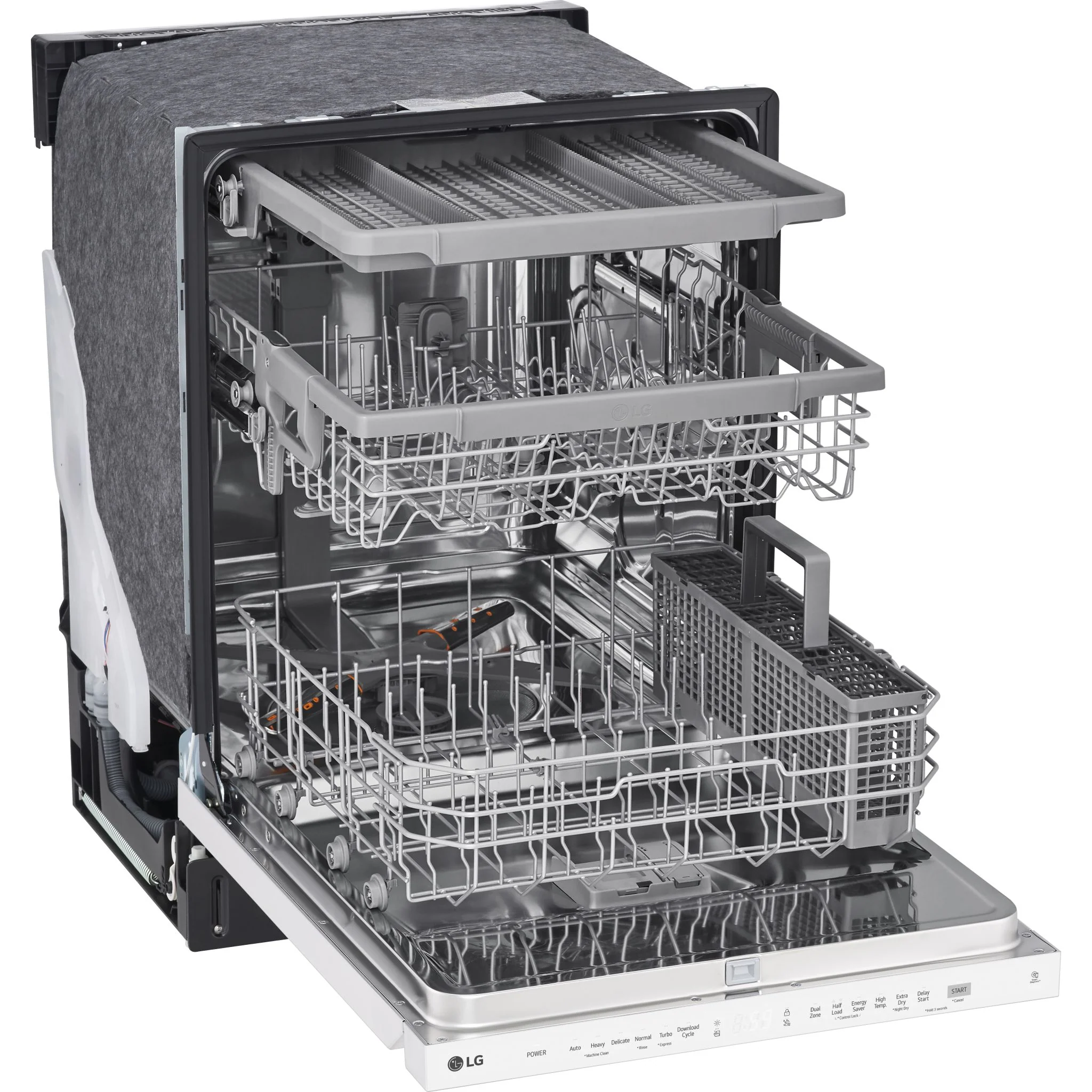 LG Top Control Dishwasher with QuadWash and 3rd rack - White (LDPN4542W) - Image 9