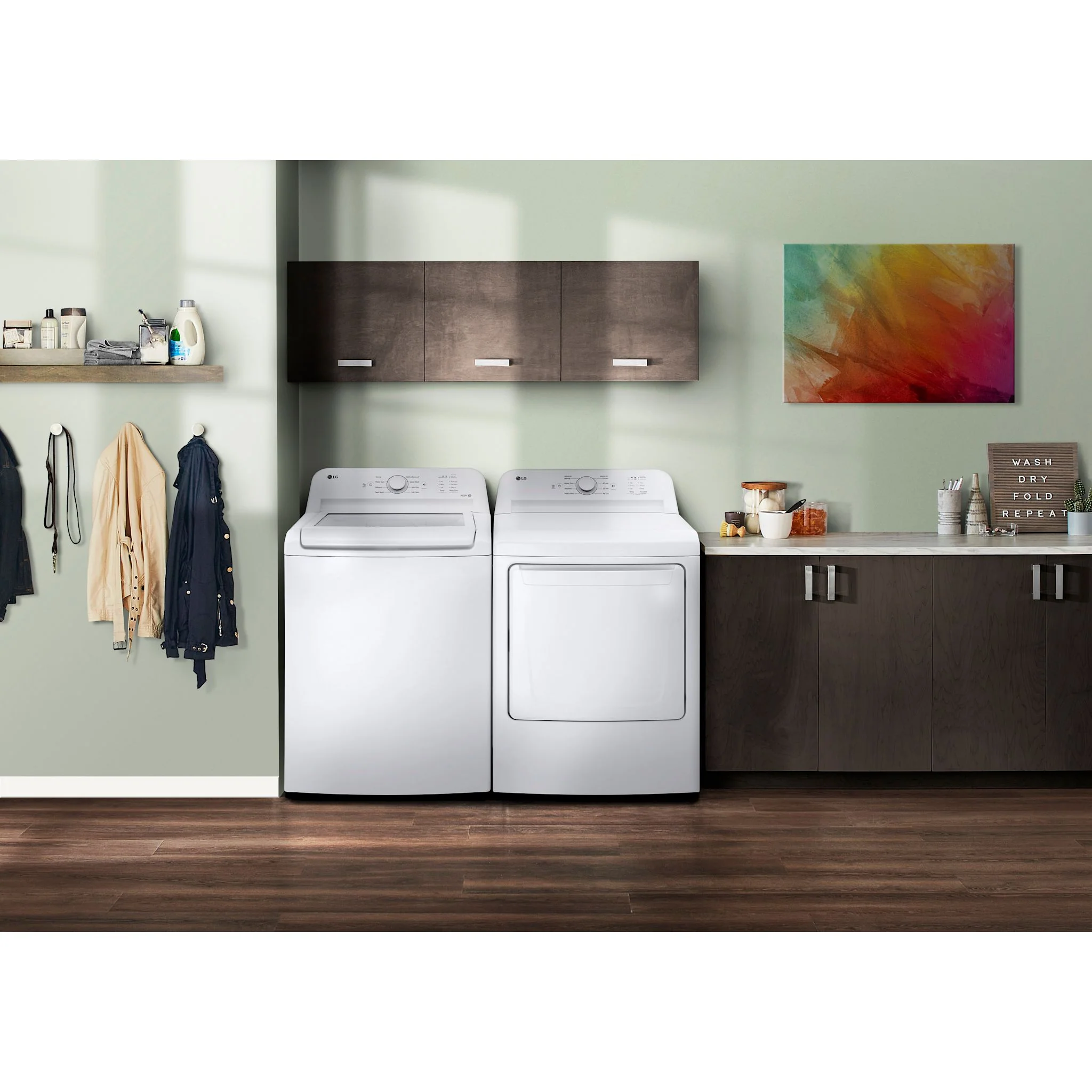 LG Top Load Pair (WT6105CW-DLE6100W) - White - Image 3