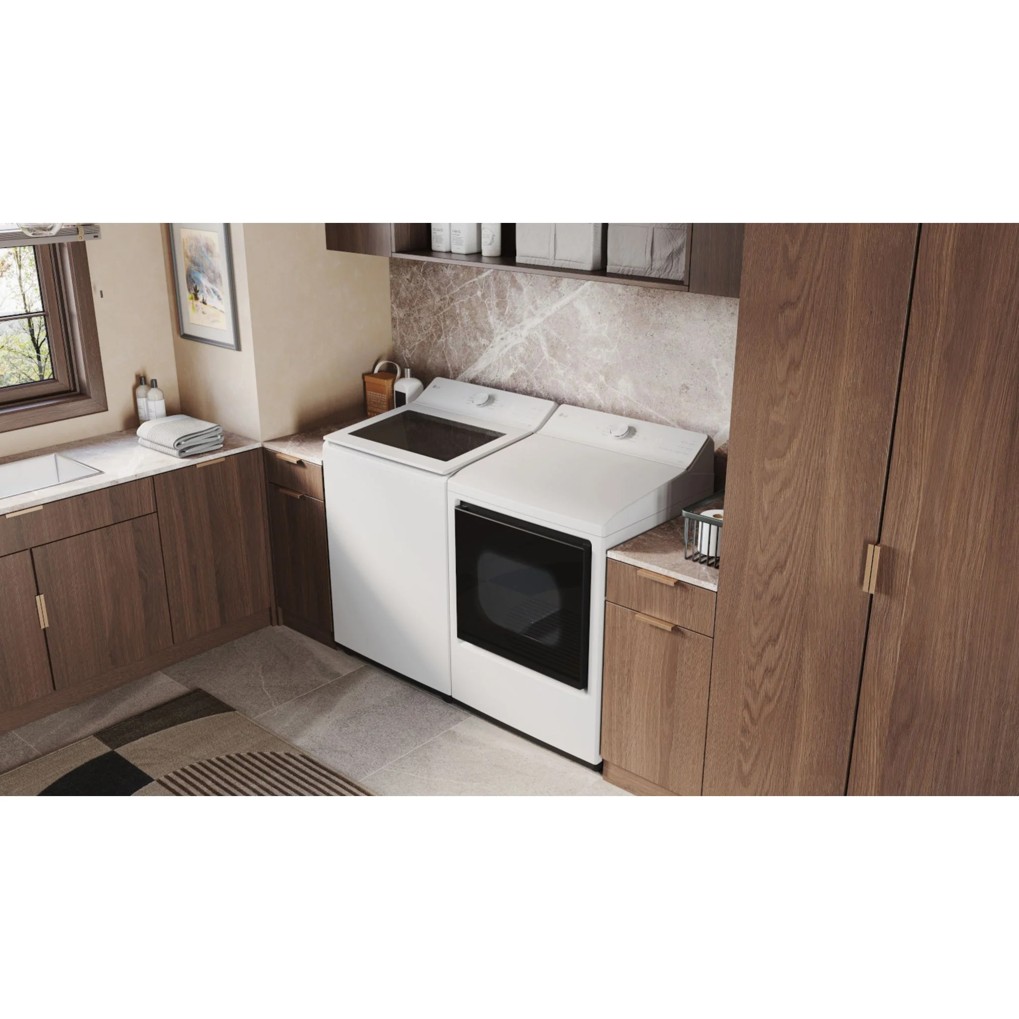 LG Top Load Pair (WT8200CW-DLE8200W) - White - Image 7
