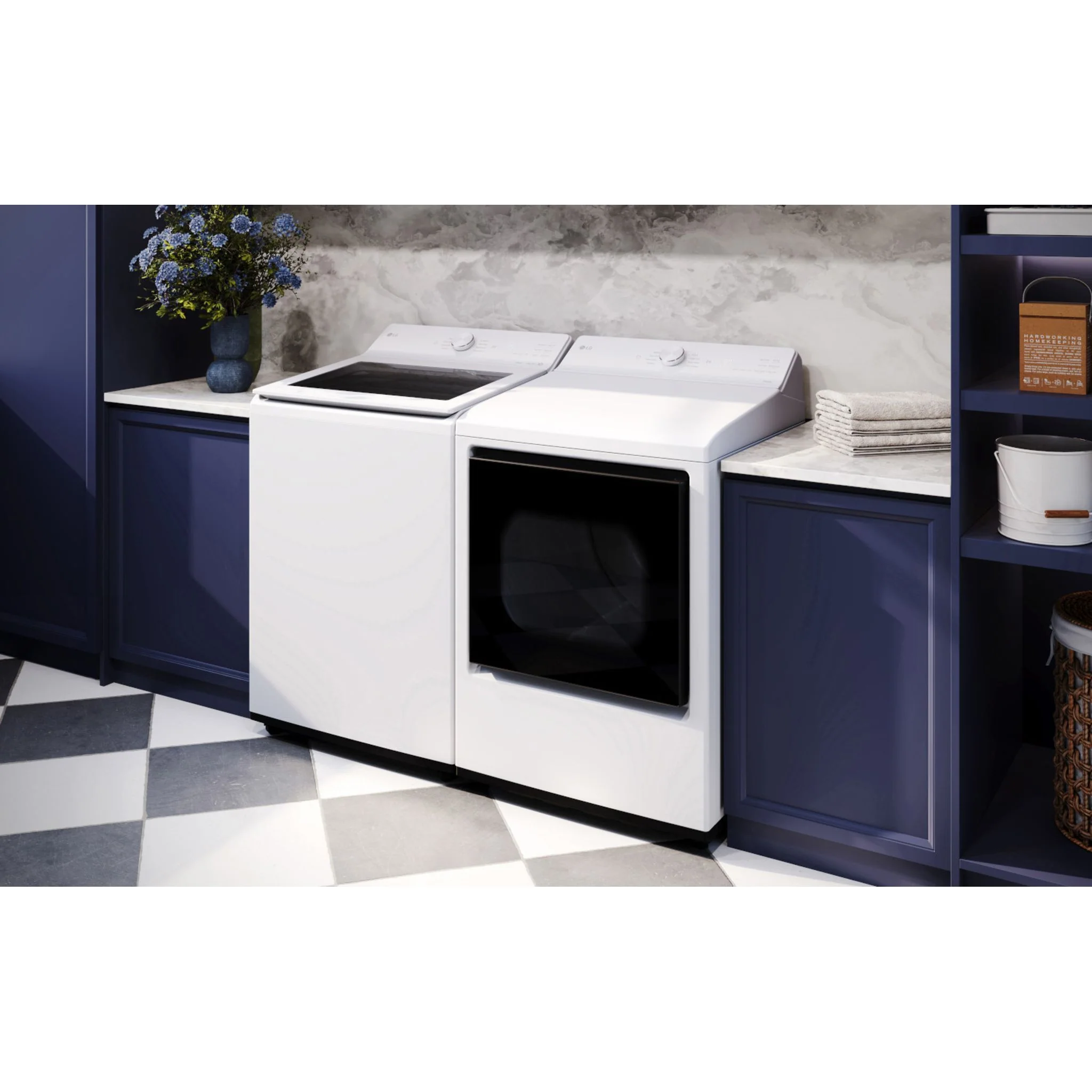 LG Top Load Pair (WT8205CW-DLE8200W) - White - Image 5