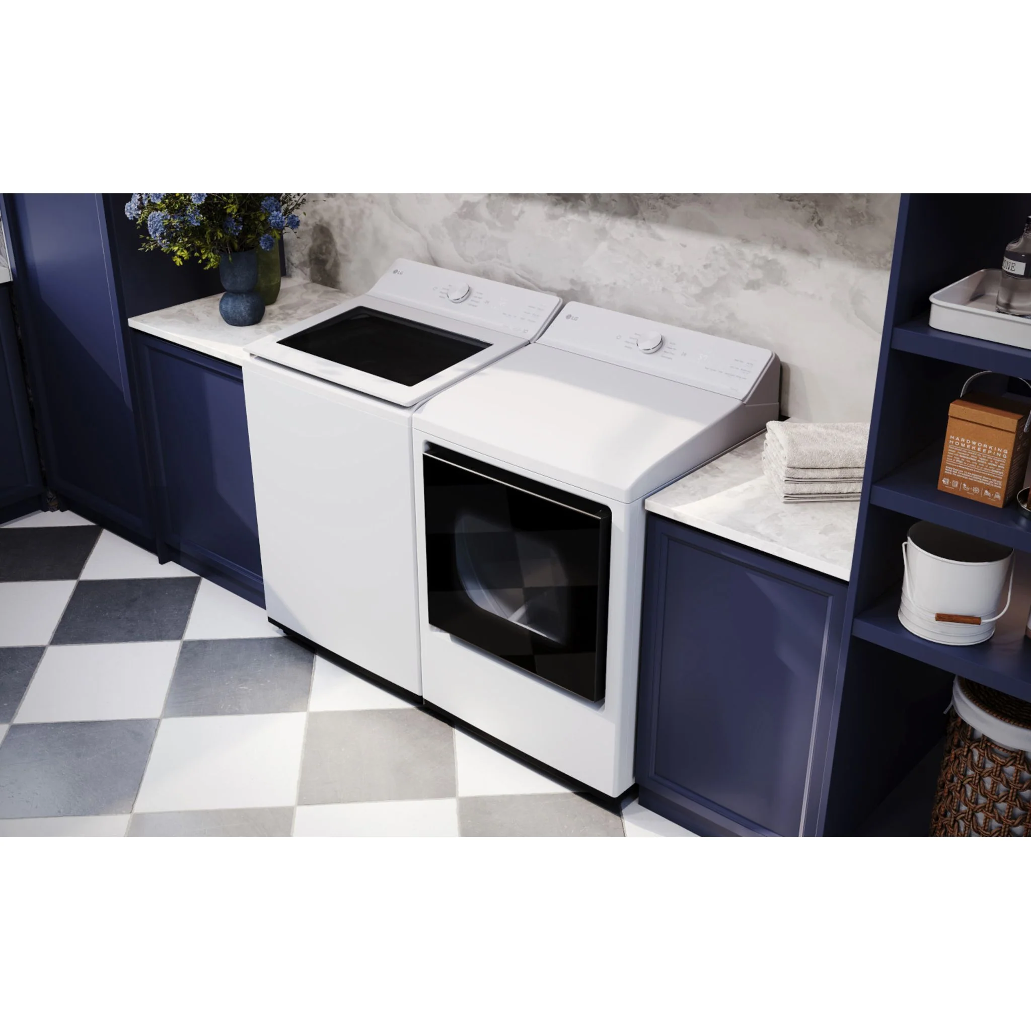 LG Top Load Pair (WT8205CW-DLE8200W) - White - Image 6