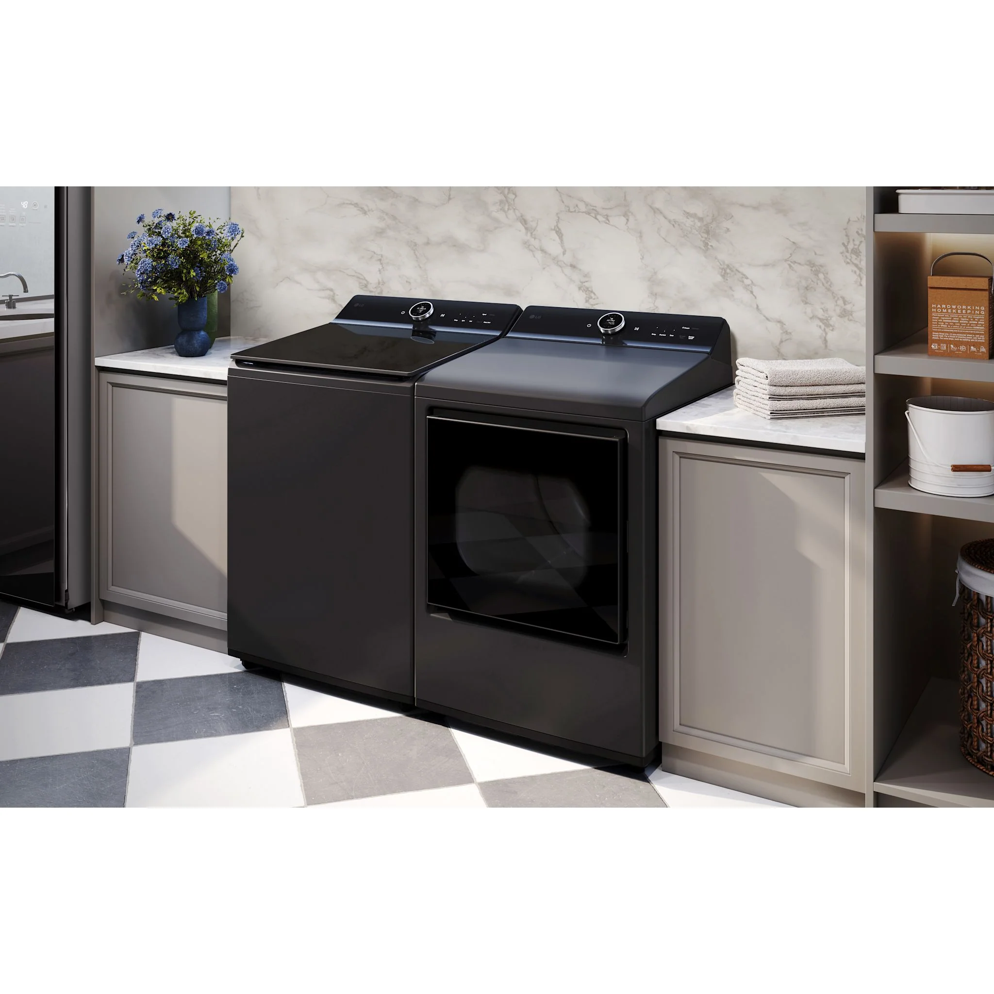 LG Top Load Pair (WT8600CB-DLEX8600BE) - Matte Black - Image 5
