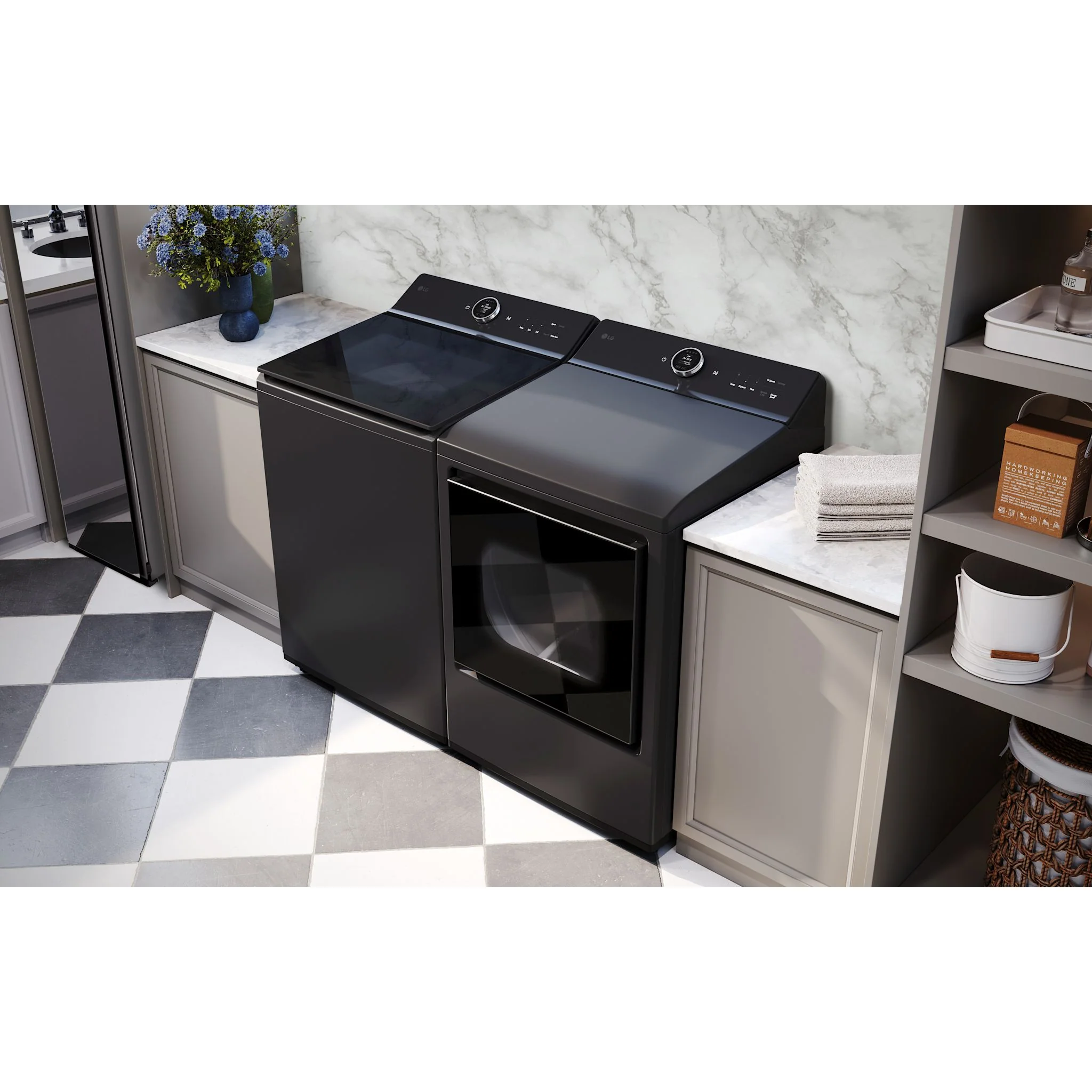 LG Top Load Pair (WT8600CB-DLEX8600BE) - Matte Black - Image 6