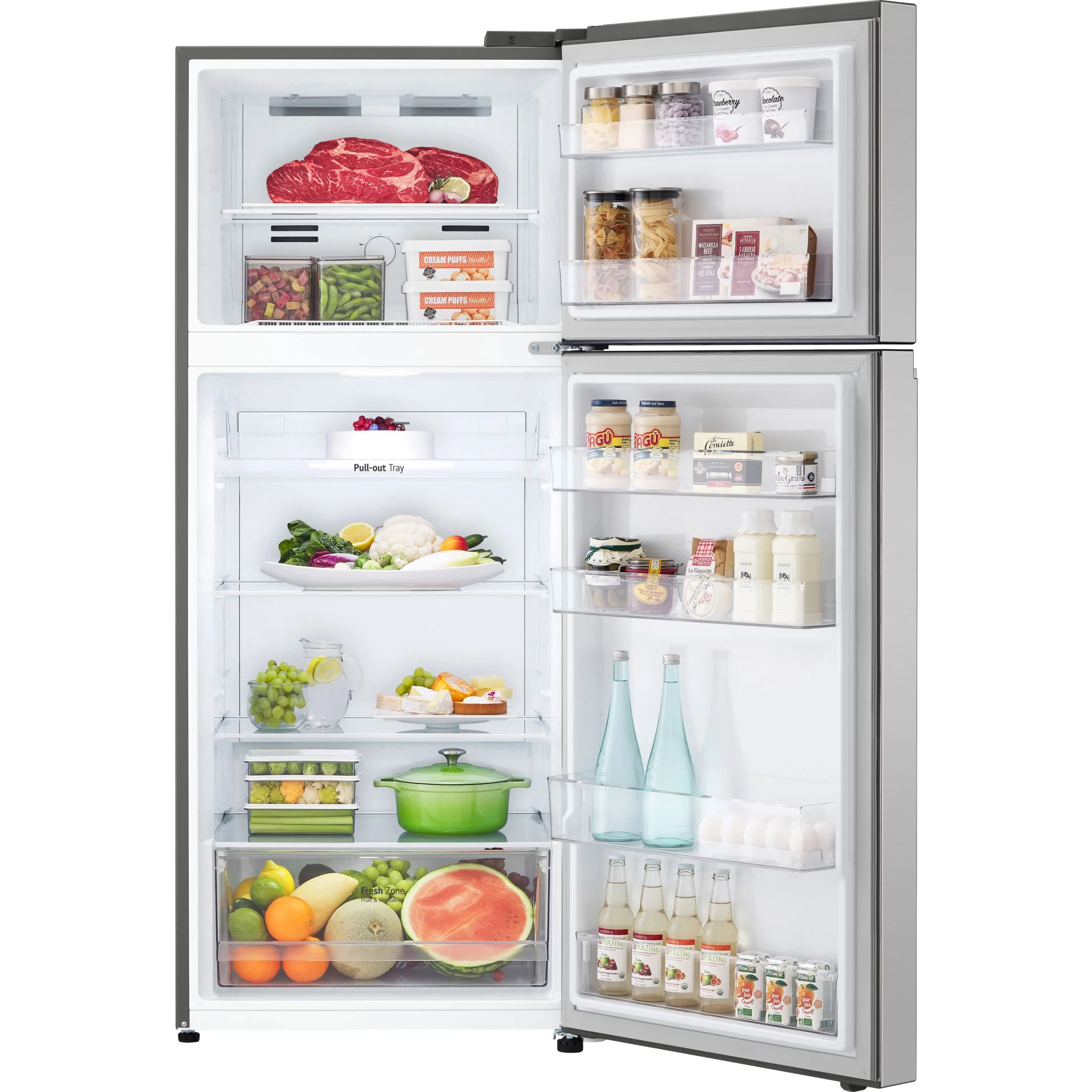 LG Top Mount Fridge (LT13C2000V) - Platinum Silver - Image 5