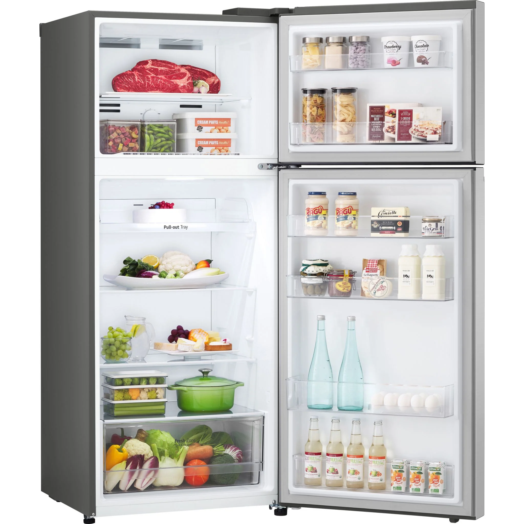 LG Top Mount Fridge (LT13C2000V) - Platinum Silver - Image 7