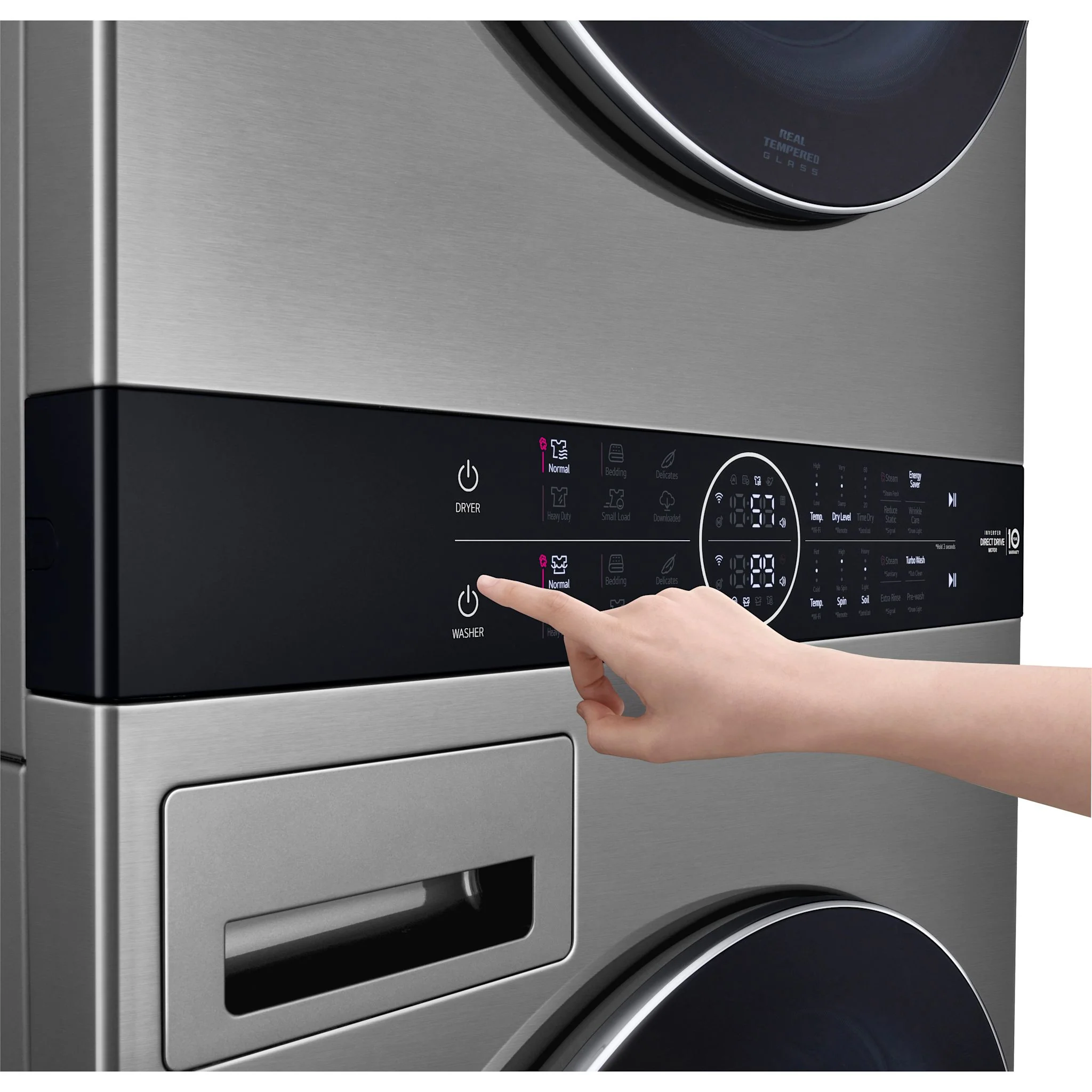 LG WashTower® with Centre Control™ 5.2 cu. ft. Washer and 7.4 cu. ft. Electric Dryer -  Silver (WKEX200HVA.ASSEECI) - Image 6