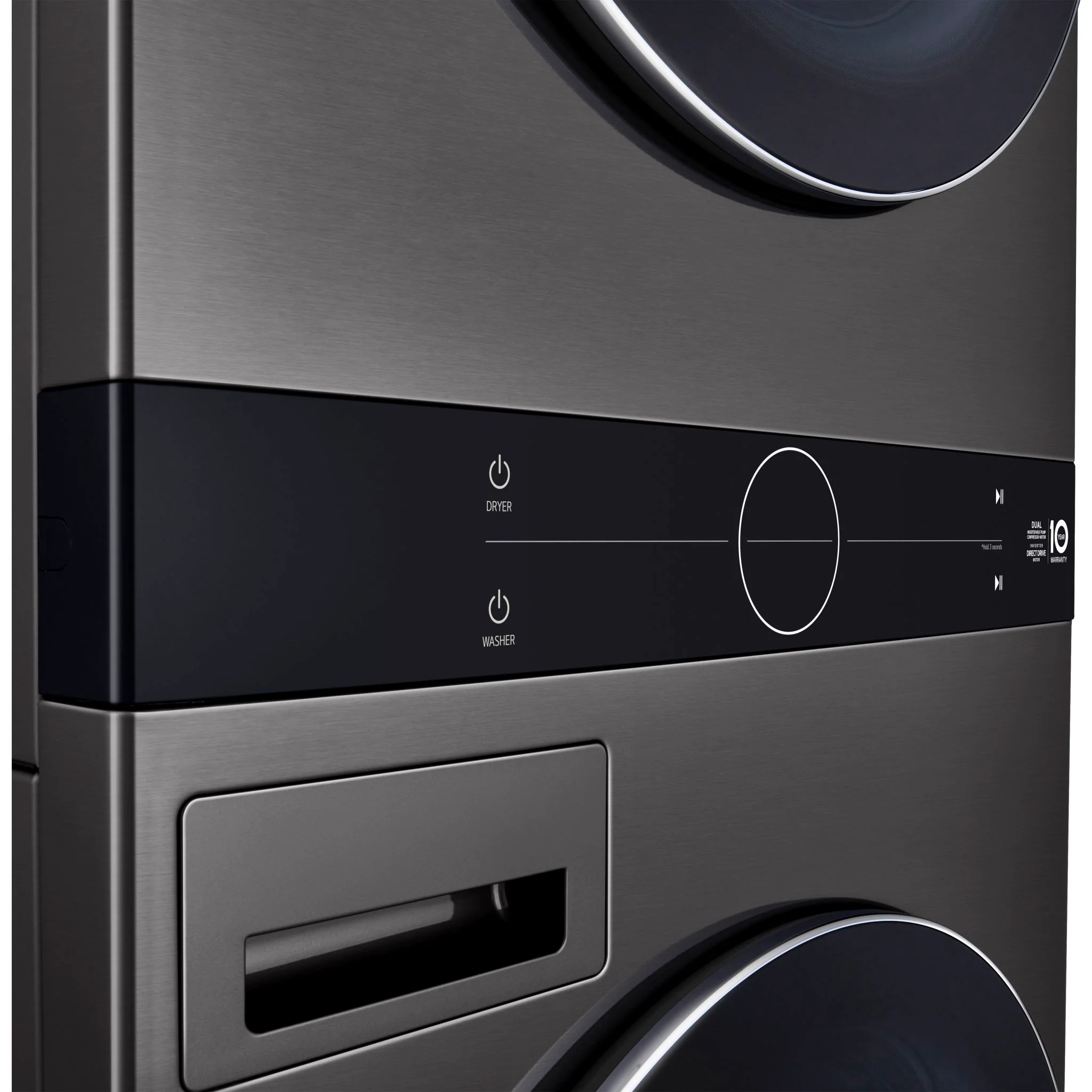 LG WashTower® with DirectDrive®Heat Pump Dryer, 5.8 cu.ft. Washer, 7.8 cu.ft. Dryer - Black Steel (WKHC252HBA) - Image 13
