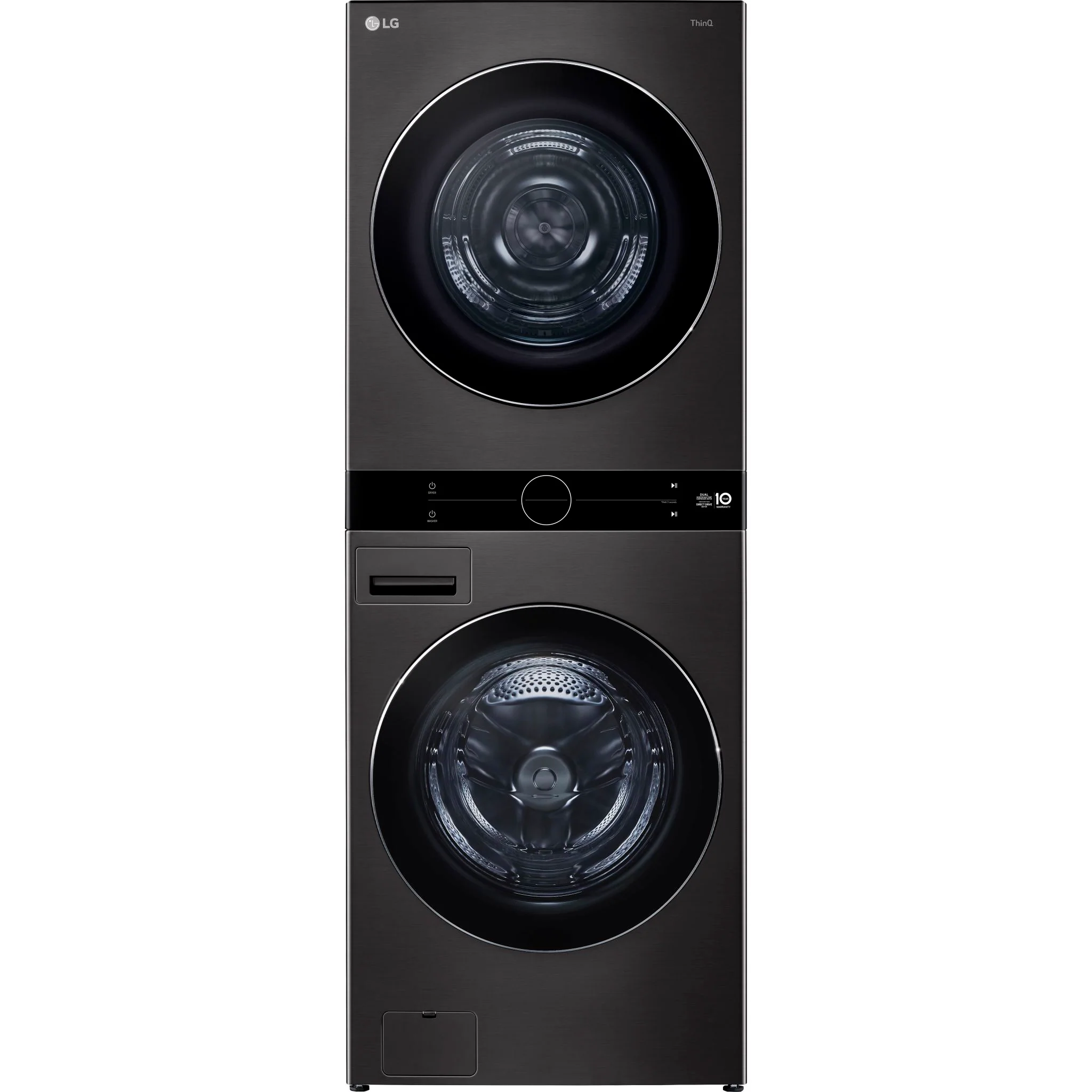 LG WashTower® with DirectDrive®Heat Pump Dryer, 5.8 cu.ft. Washer, 7.8 cu.ft. Dryer - Black Steel (WKHC252HBA) - Image 2