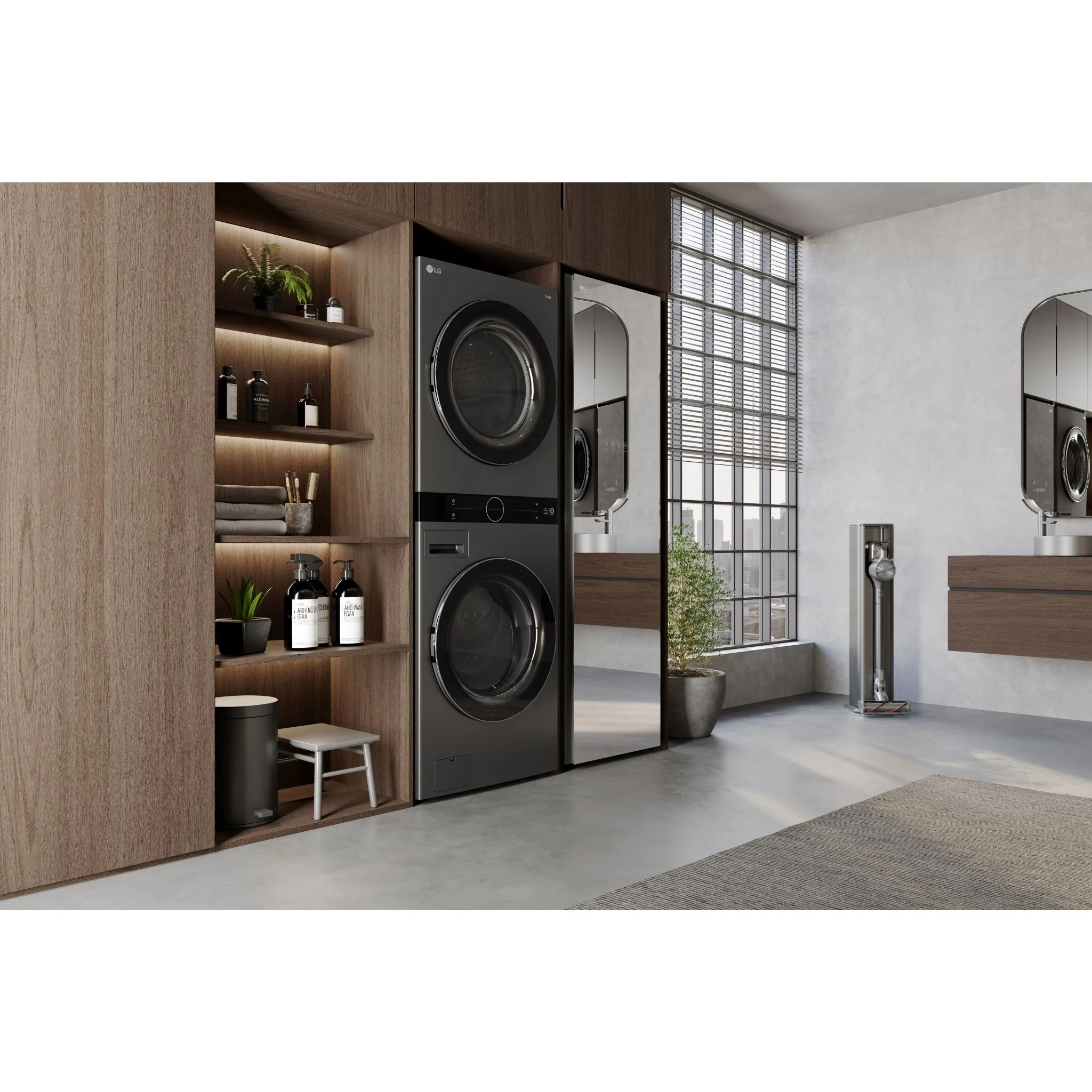 LG WashTower® with DirectDrive®Heat Pump Dryer, 5.8 cu.ft. Washer, 7.8 cu.ft. Dryer - Black Steel (WKHC252HBA) - Image 20