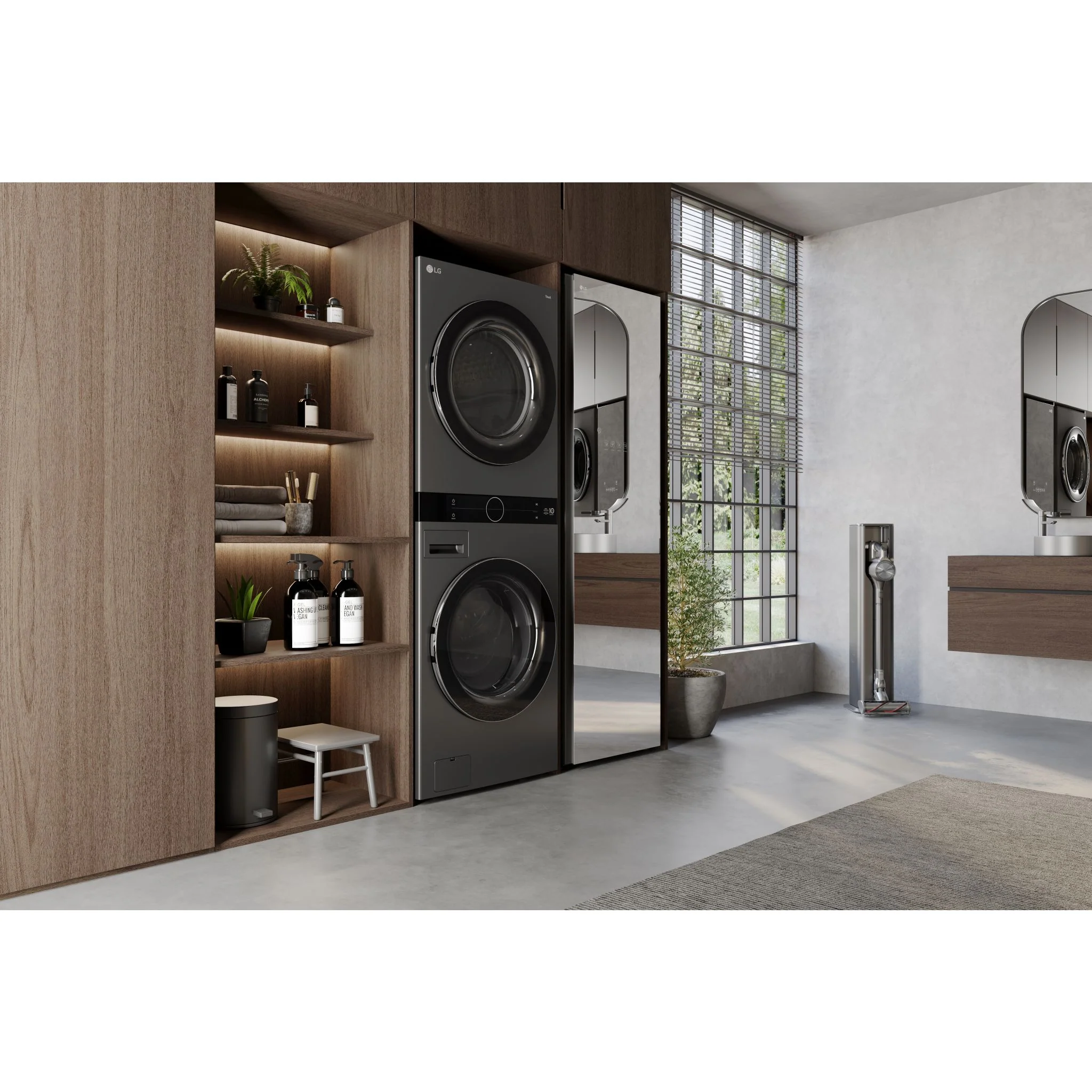 LG WashTower® with DirectDrive®Heat Pump Dryer, 5.8 cu.ft. Washer, 7.8 cu.ft. Dryer - Black Steel (WKHC252HBA) - Image 21