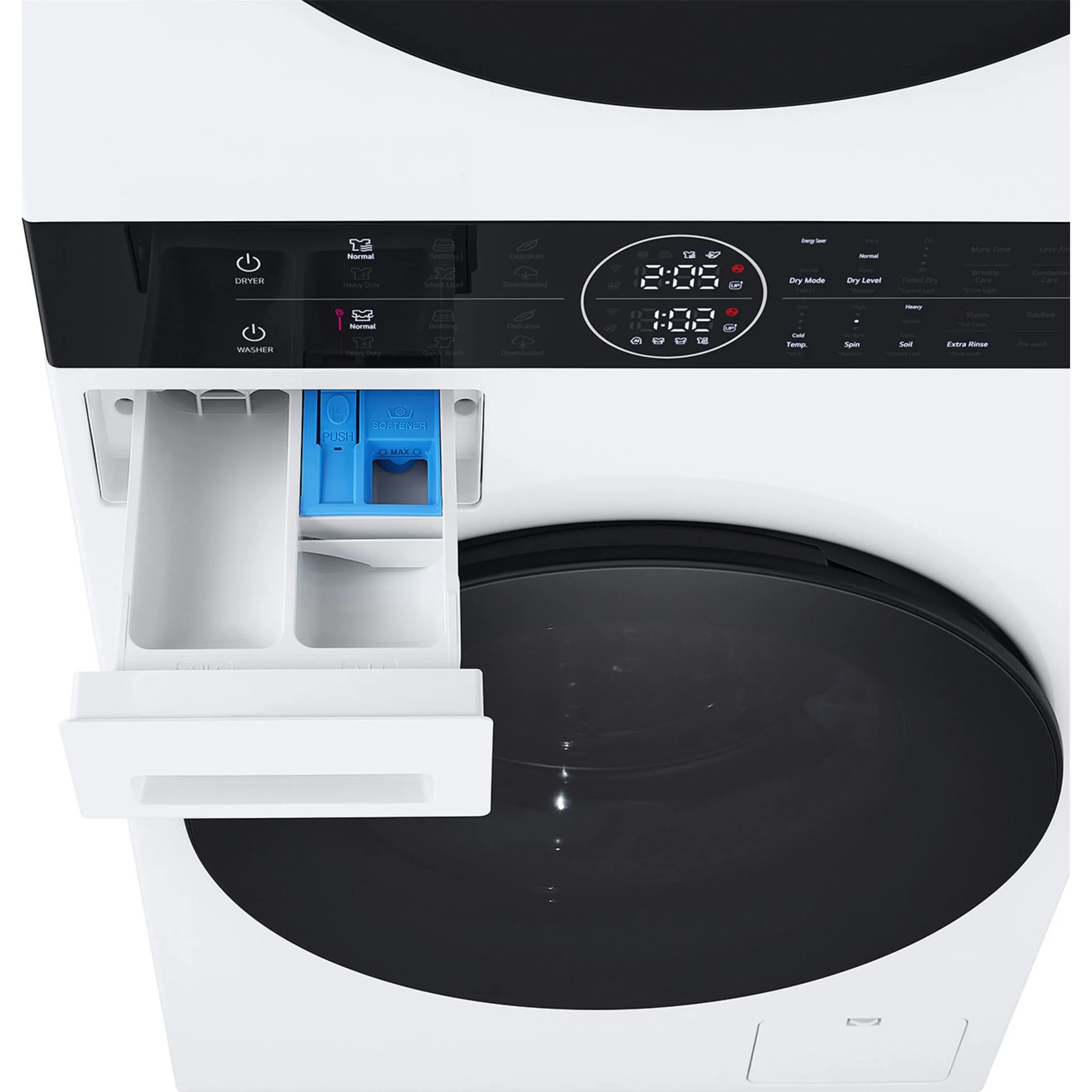 LG WashTower® with Heat Pump Dryer, 3.1 cu.ft. Washer, 4.2 cu.ft. Dryer - White (WKHC152HWA) - Image 11