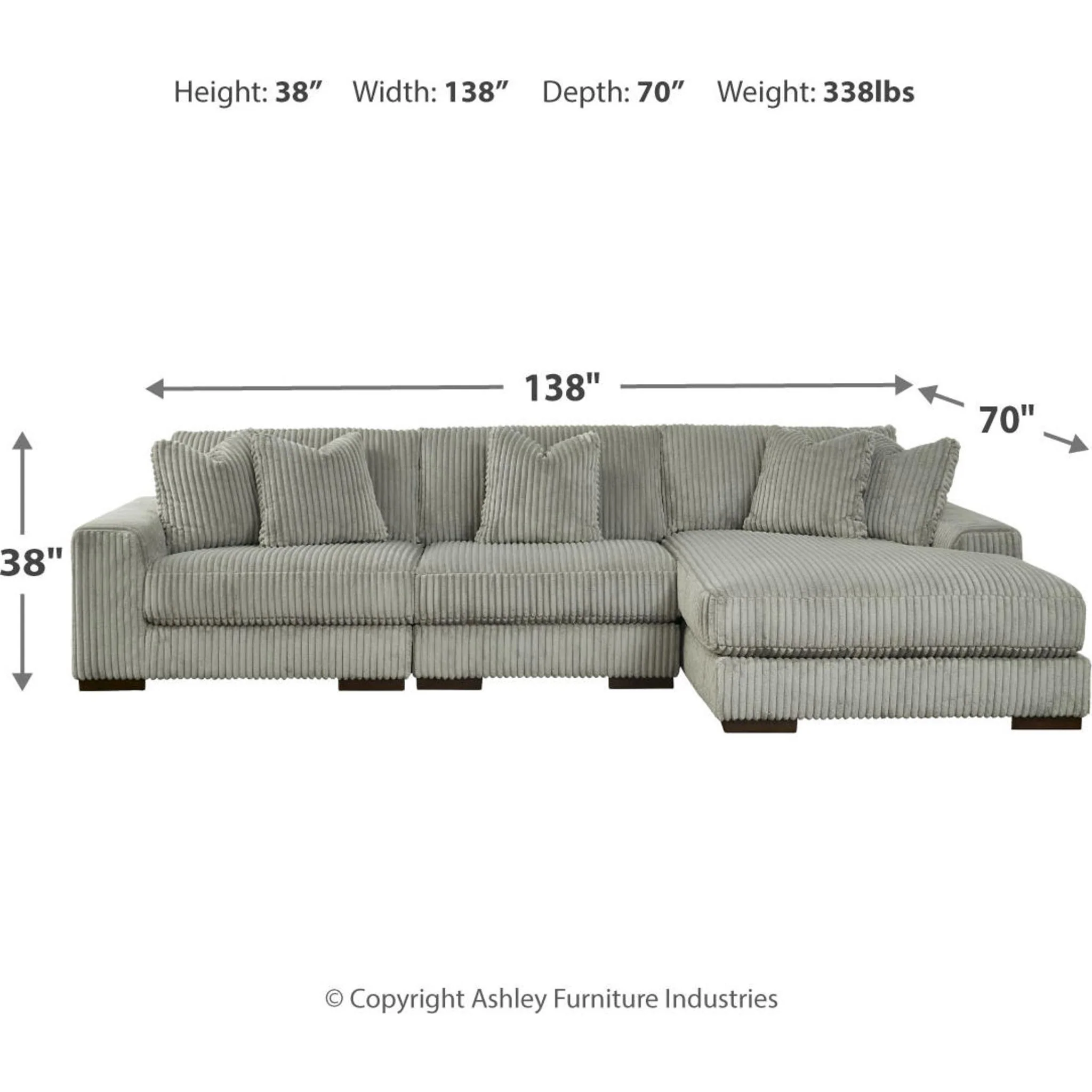 Lindyn 3 Piece Sectional with Chaise - Image 49