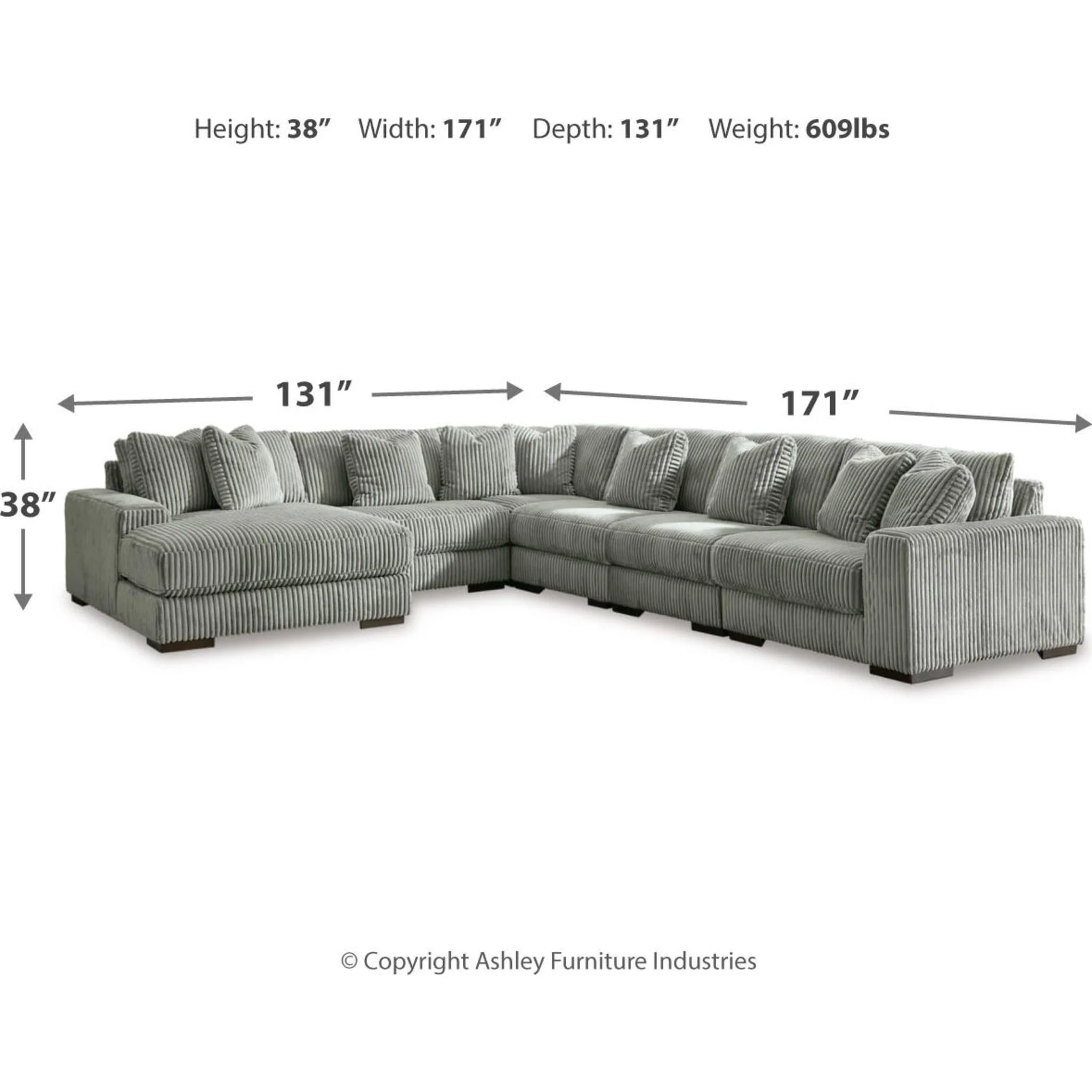 Lindyn 6 Piece Sectional with Chaise - Image 17