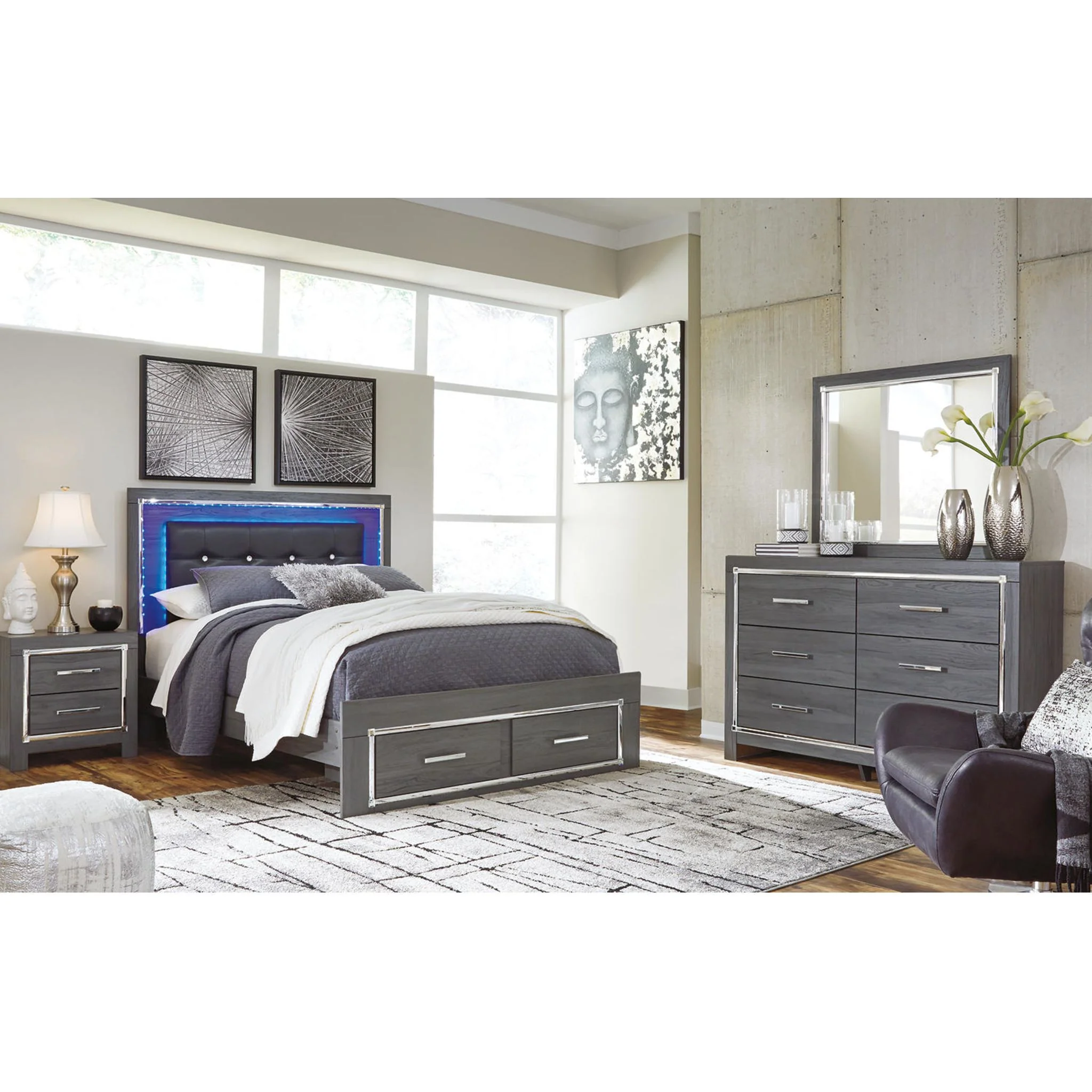 Lodanna 5 Piece Storage Platform Bedroom - Image 2