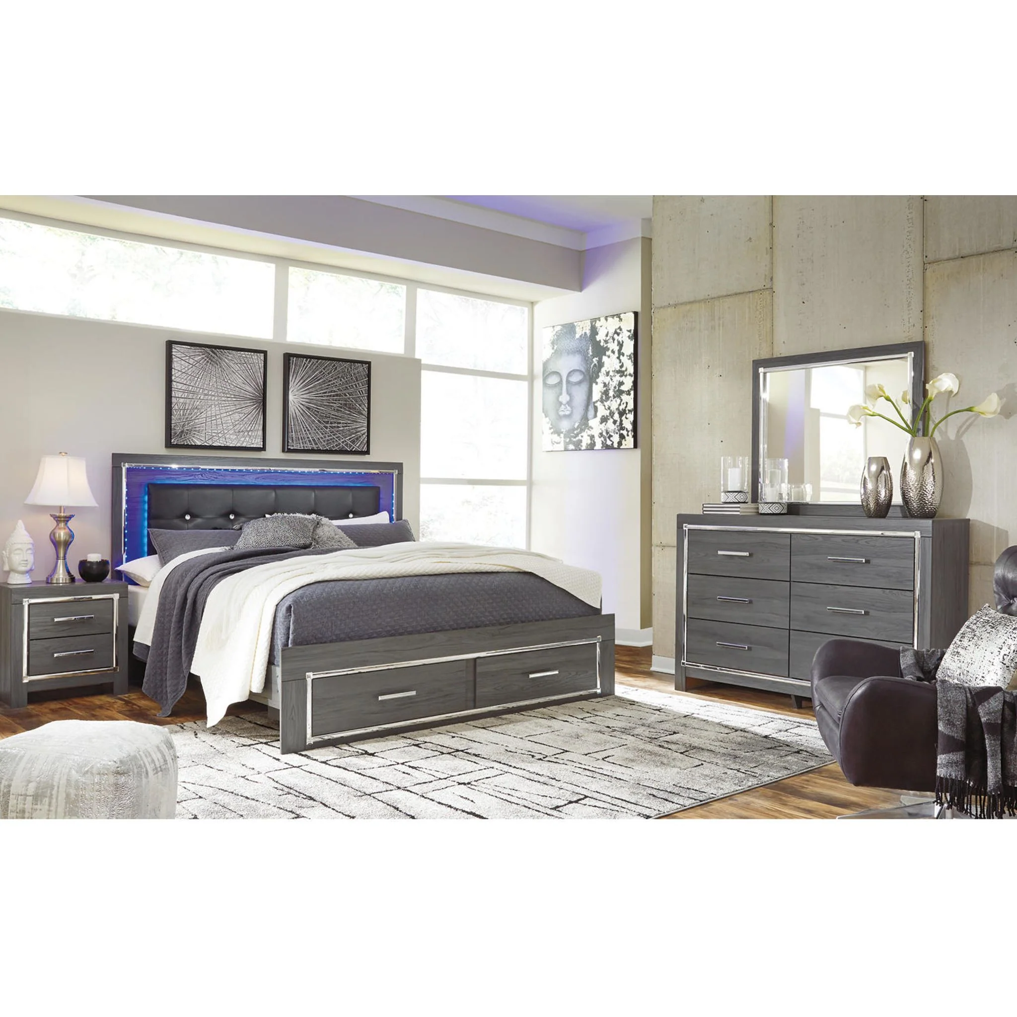 Lodanna 5 Piece Storage Platform Bedroom - Image 7