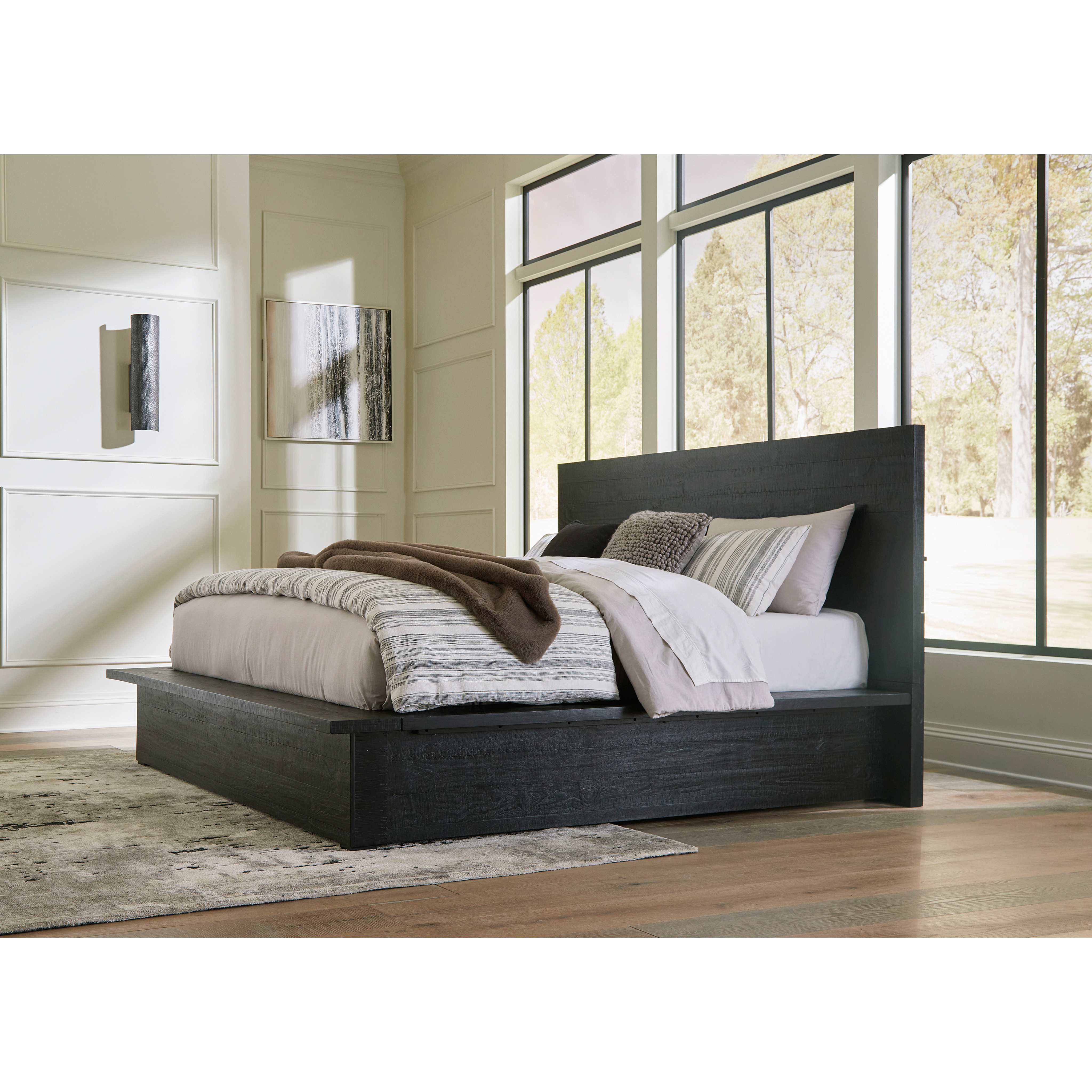 Londer-Exclusive Panel Bed - Black - Image 24