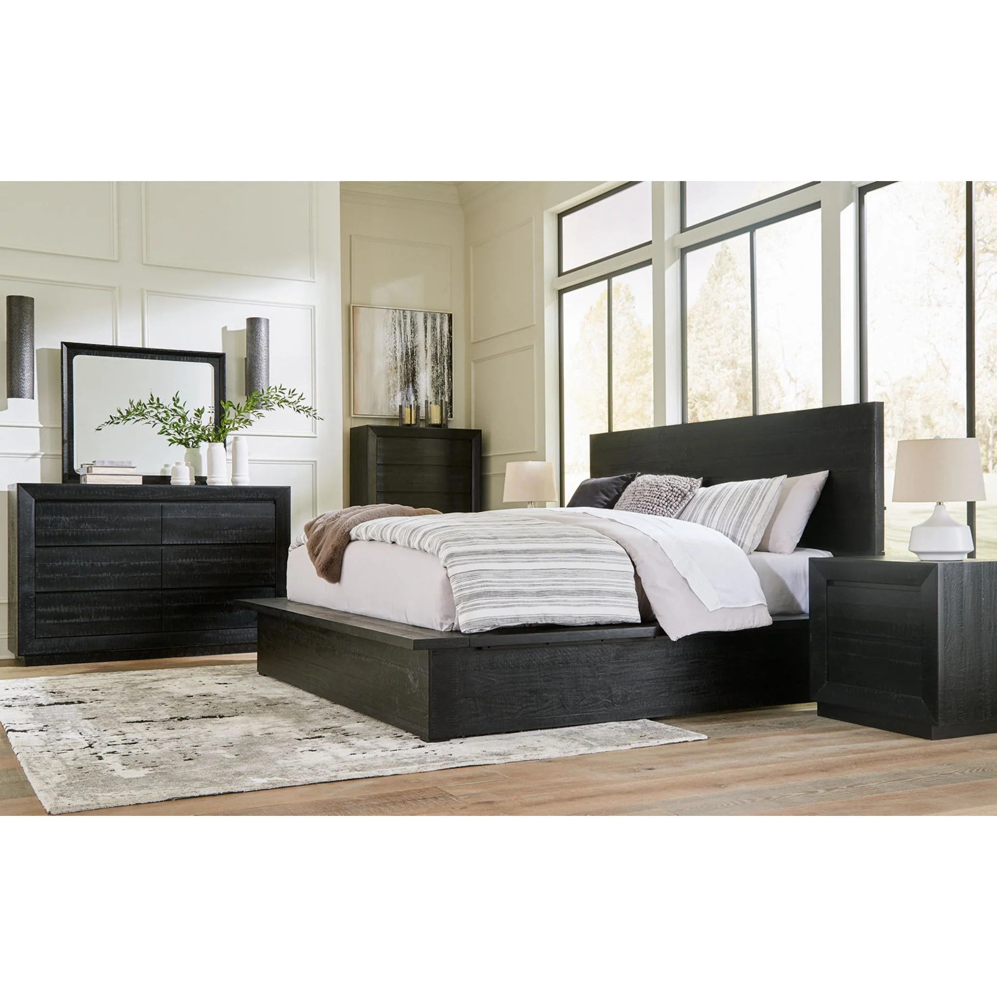 Londer-Exclusive Panel Bed - Black - Image 28