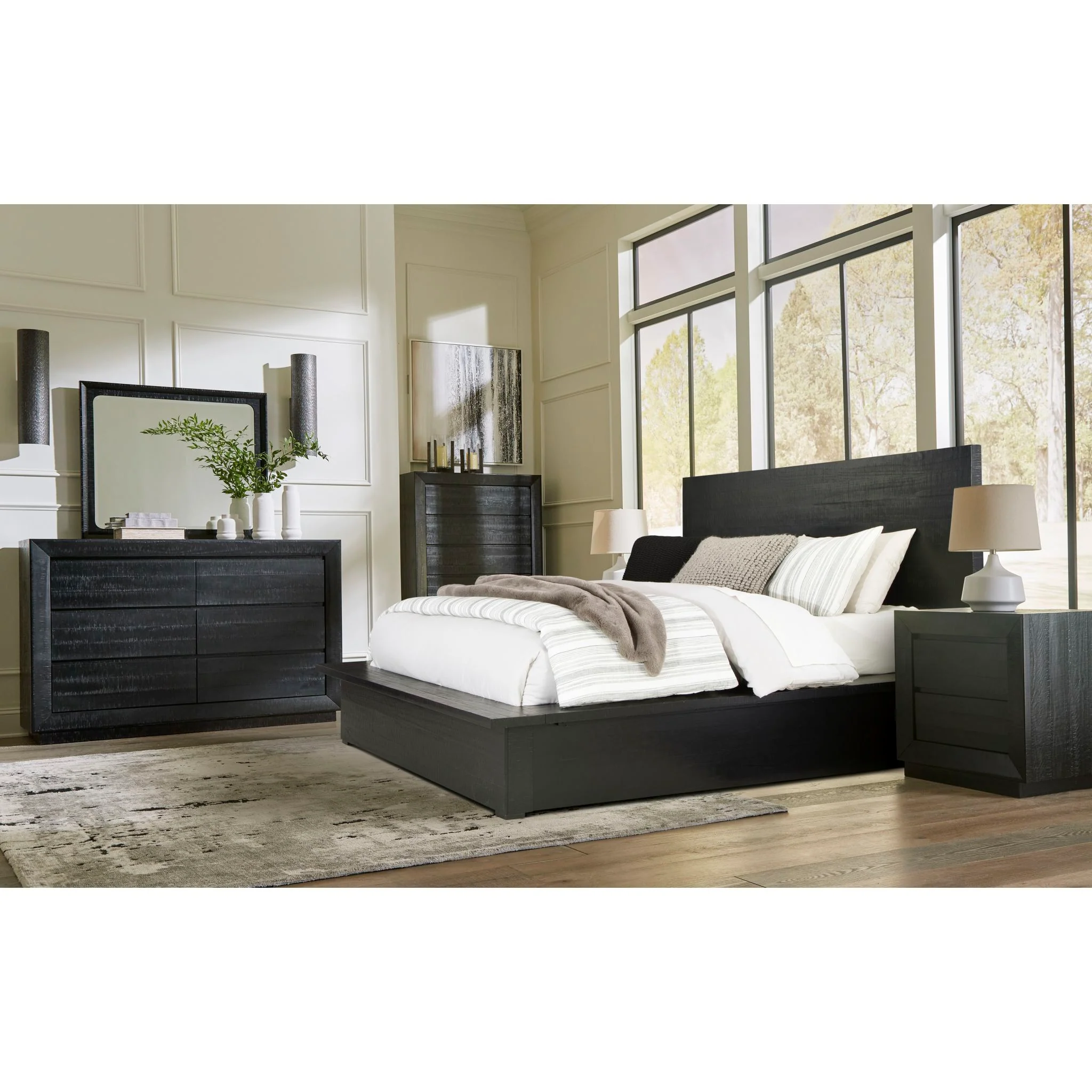 Londer-Exclusive Panel Bedroom - Black - Image 11