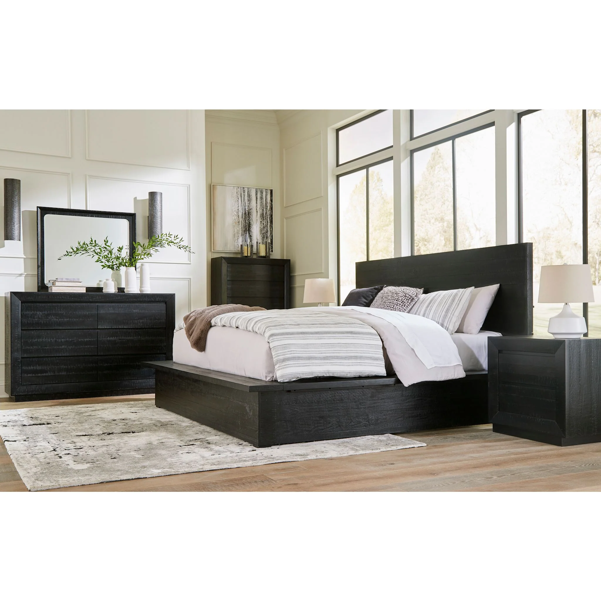 Londer-Exclusive Panel Bedroom - Black - Image 44