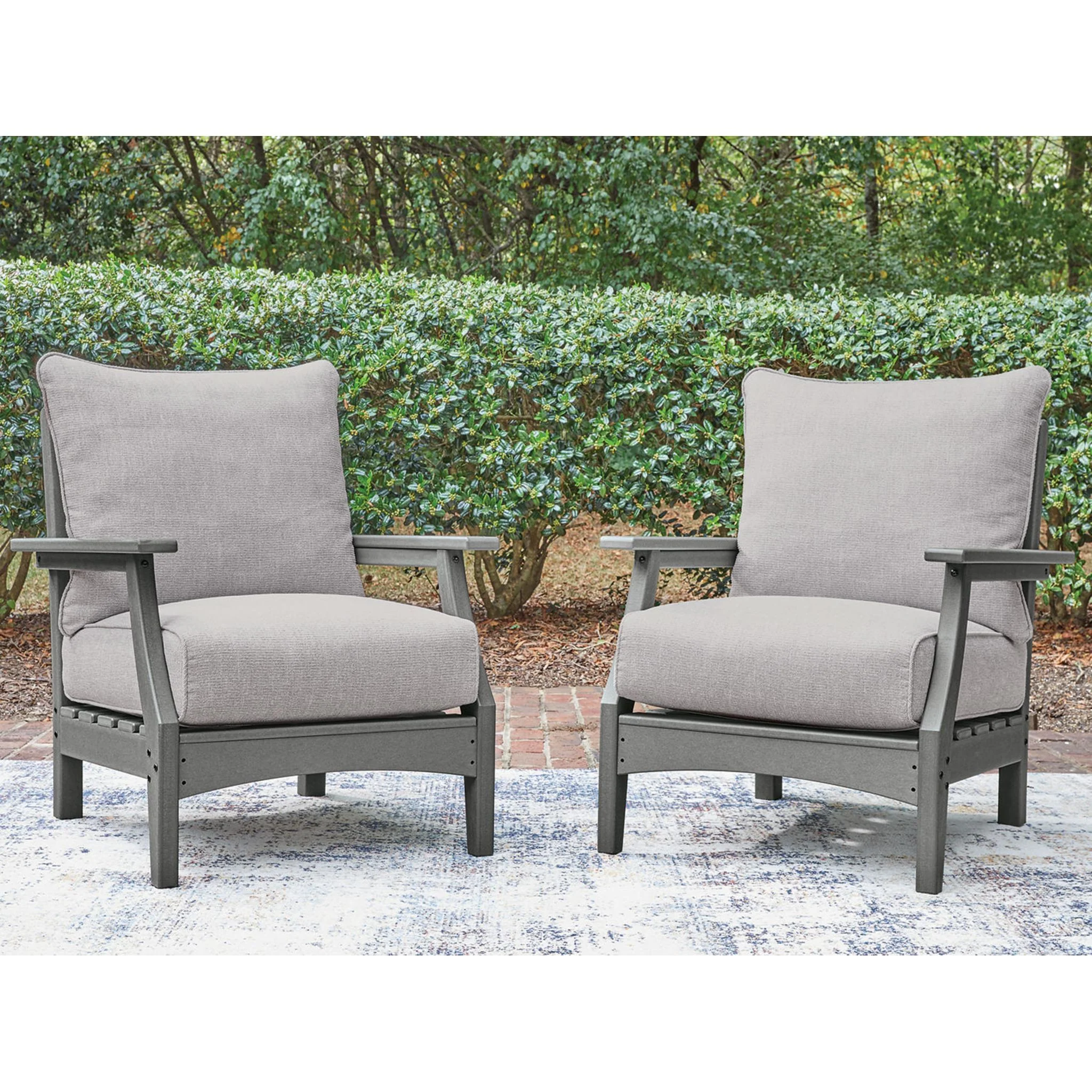 Lone View Bay Outdoor Lounge Chair with Cushion (set of 2) - Image 2