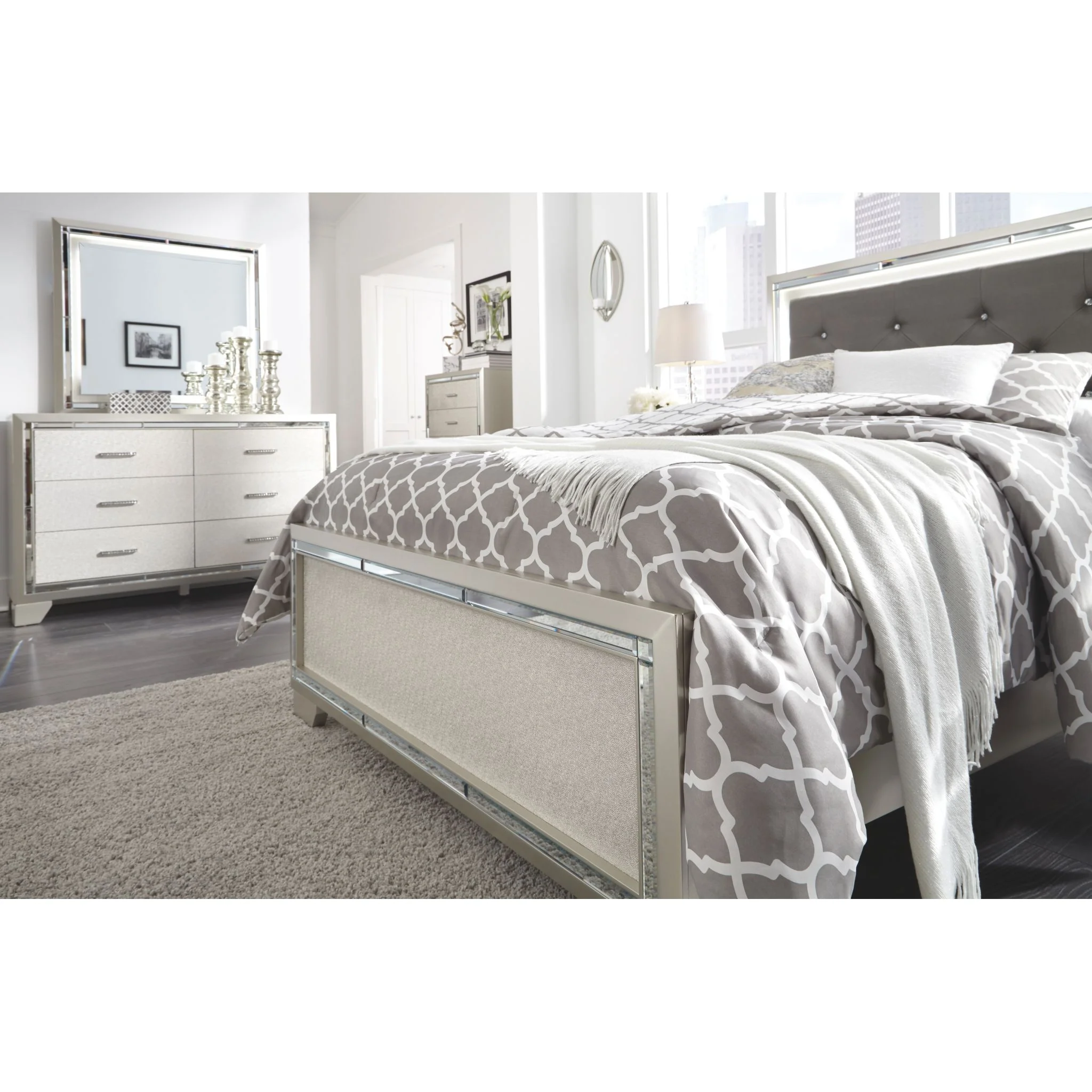 Lonnix 3 Piece Full Panel Bed - Image 9