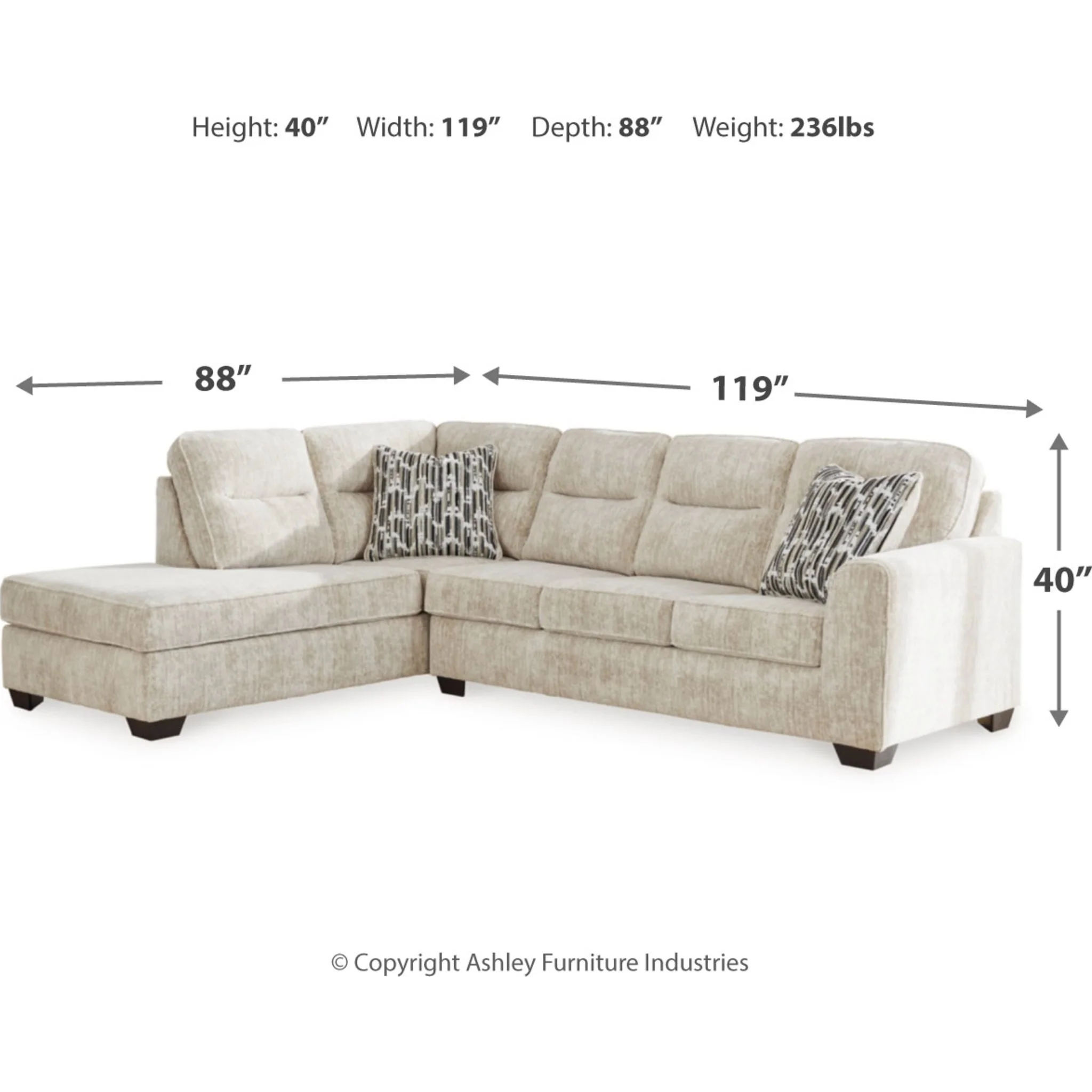 Lonoke 2 Piece Sectional with Chaise - Image 4