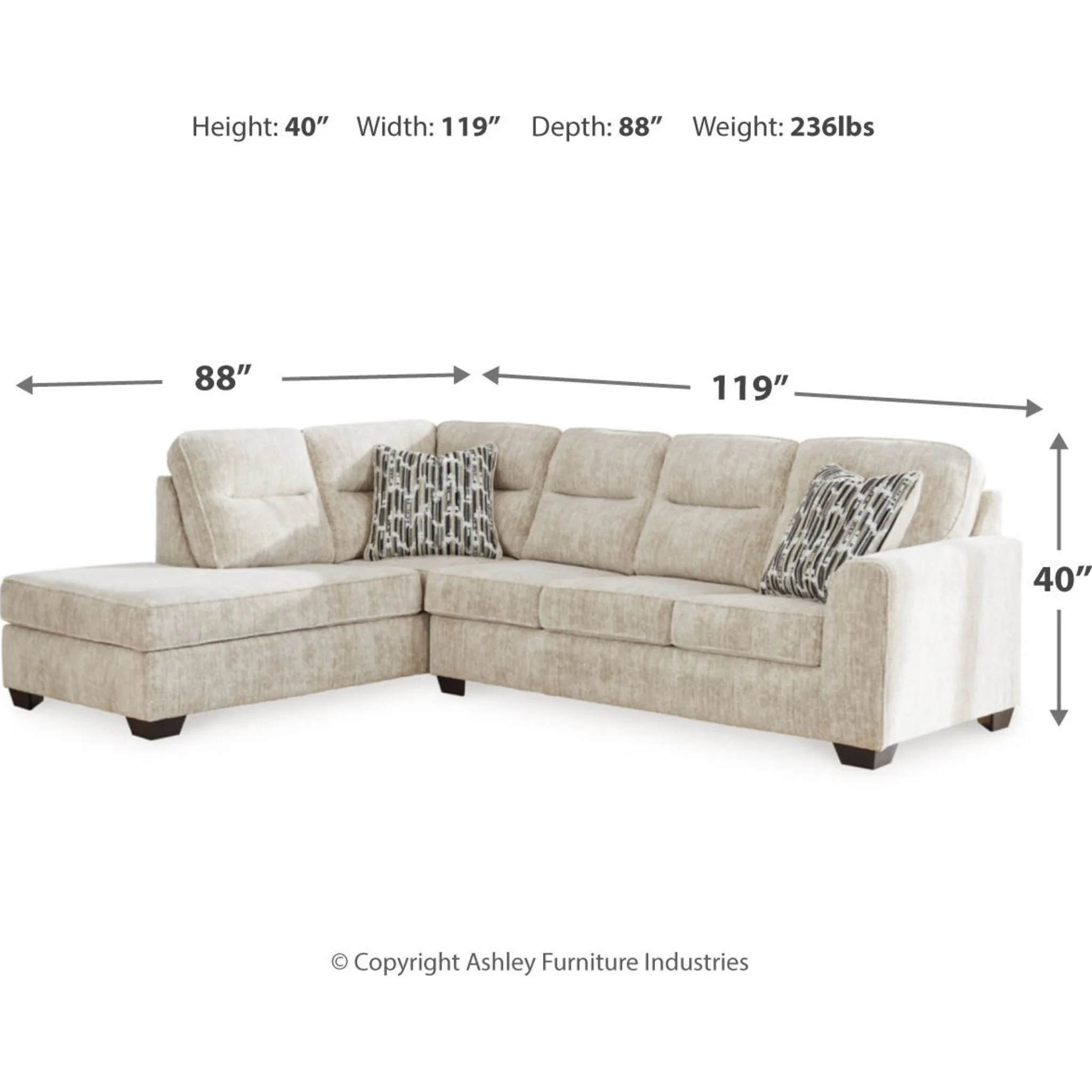 Lonoke 2 Piece Sectional with Chaise - Image 6