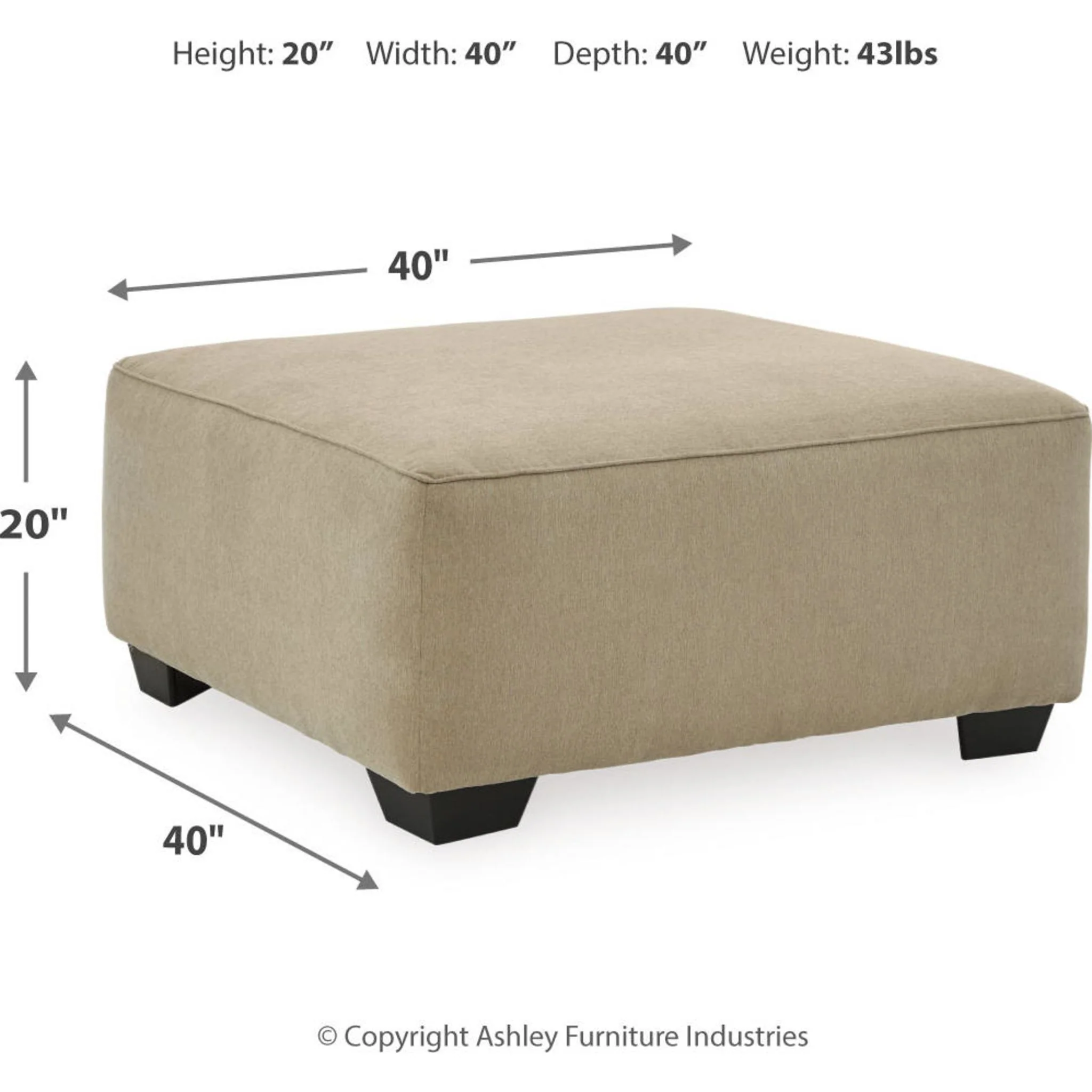 Lucina Oversized Accent Ottoman - Image 4