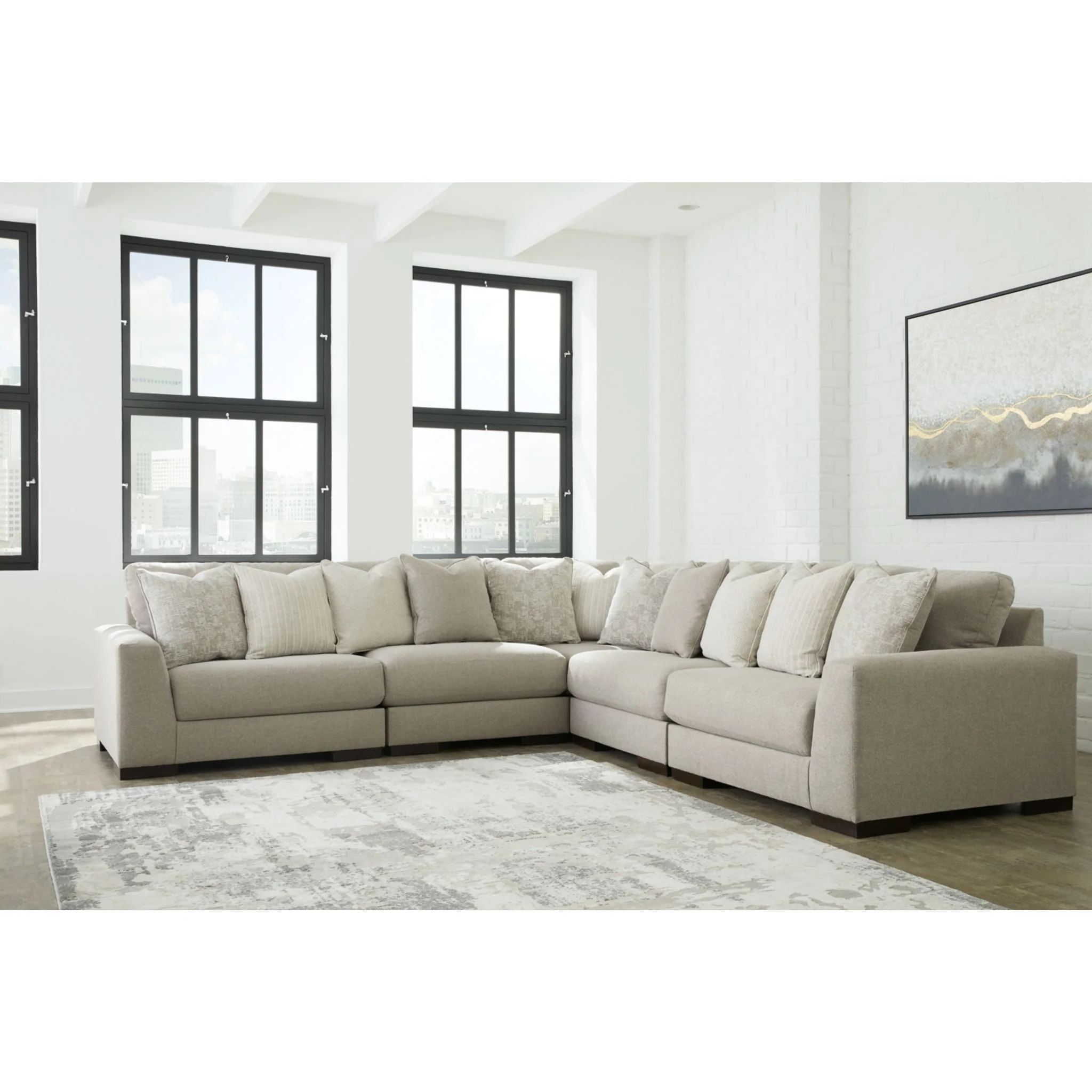 Lyndeboro-Exclusive 5 Piece Modular Sectional - Image 2