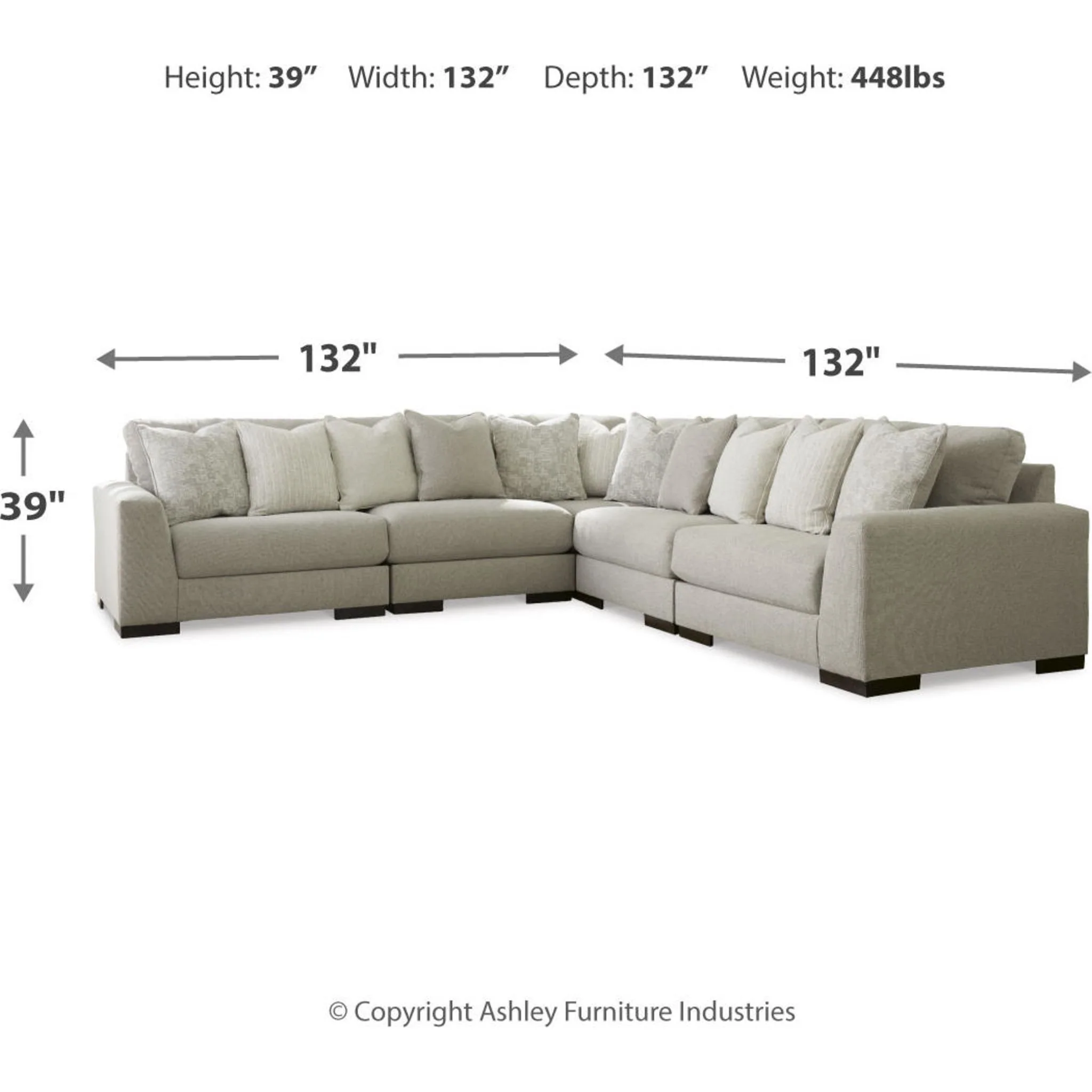 Lyndeboro-Exclusive 5 Piece Modular Sectional - Image 3