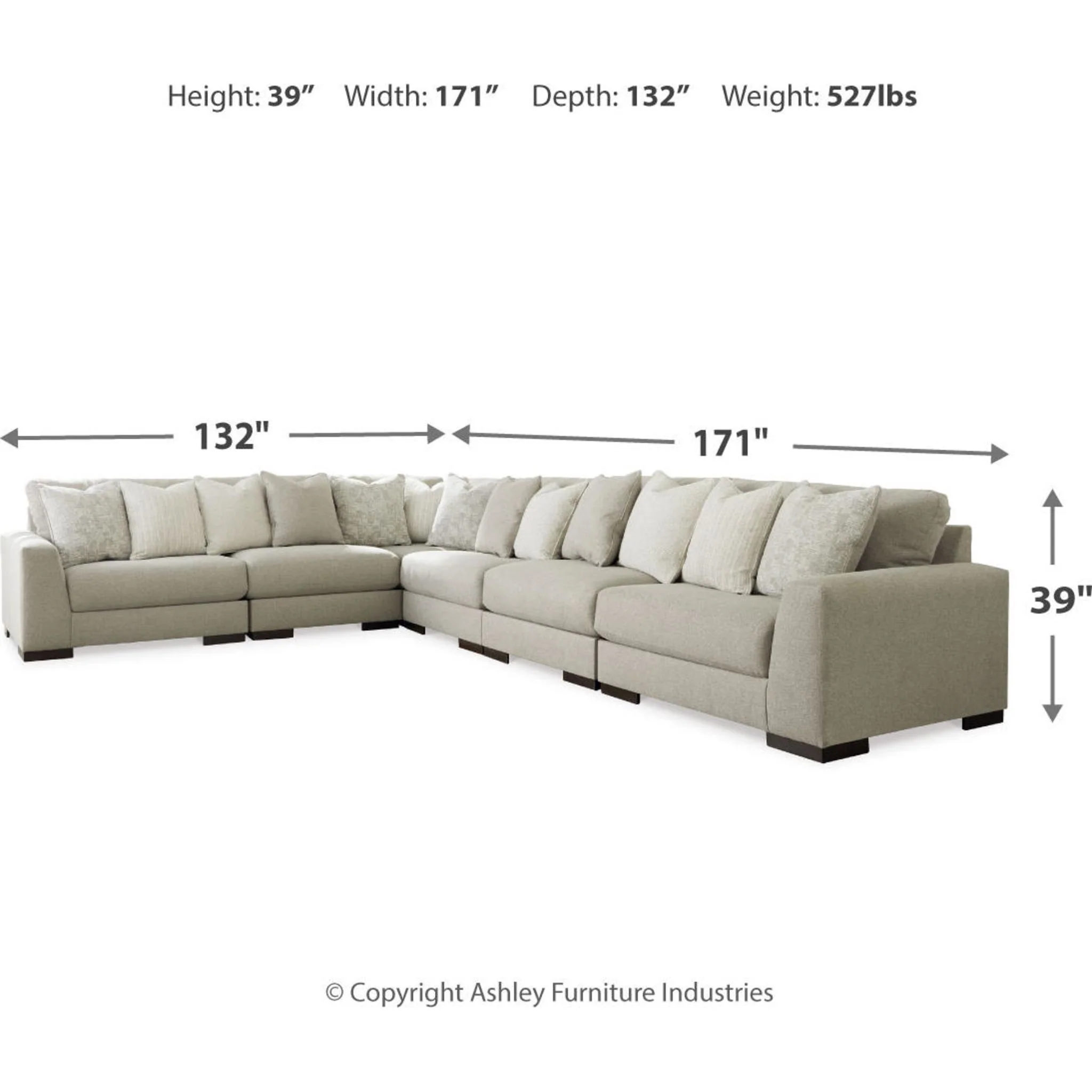Lyndeboro-Exclusive 6 Piece Modular Sectional - Image 4