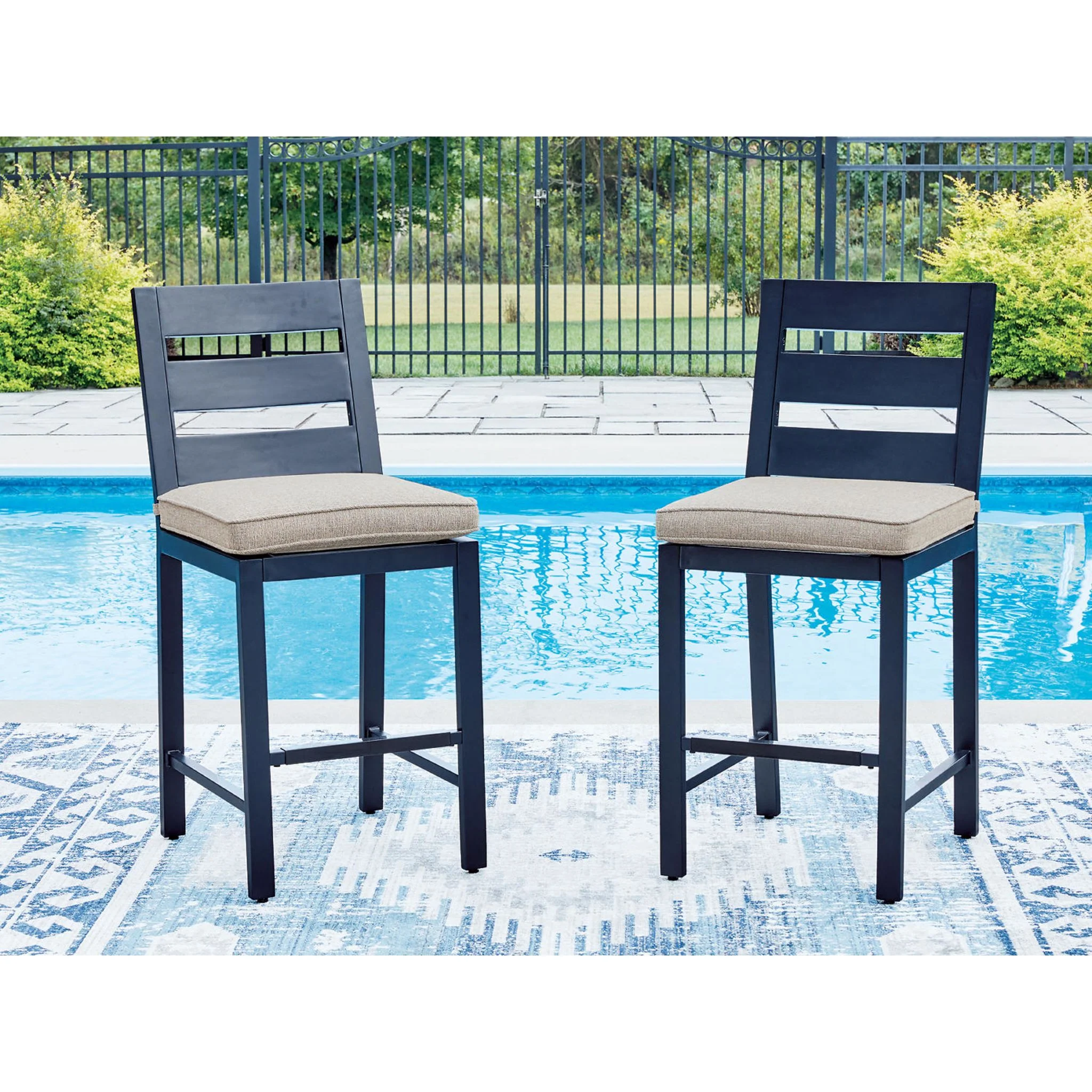 Mabry Shores Outdoor Barstool with Cushion (set of 2) - Image 2