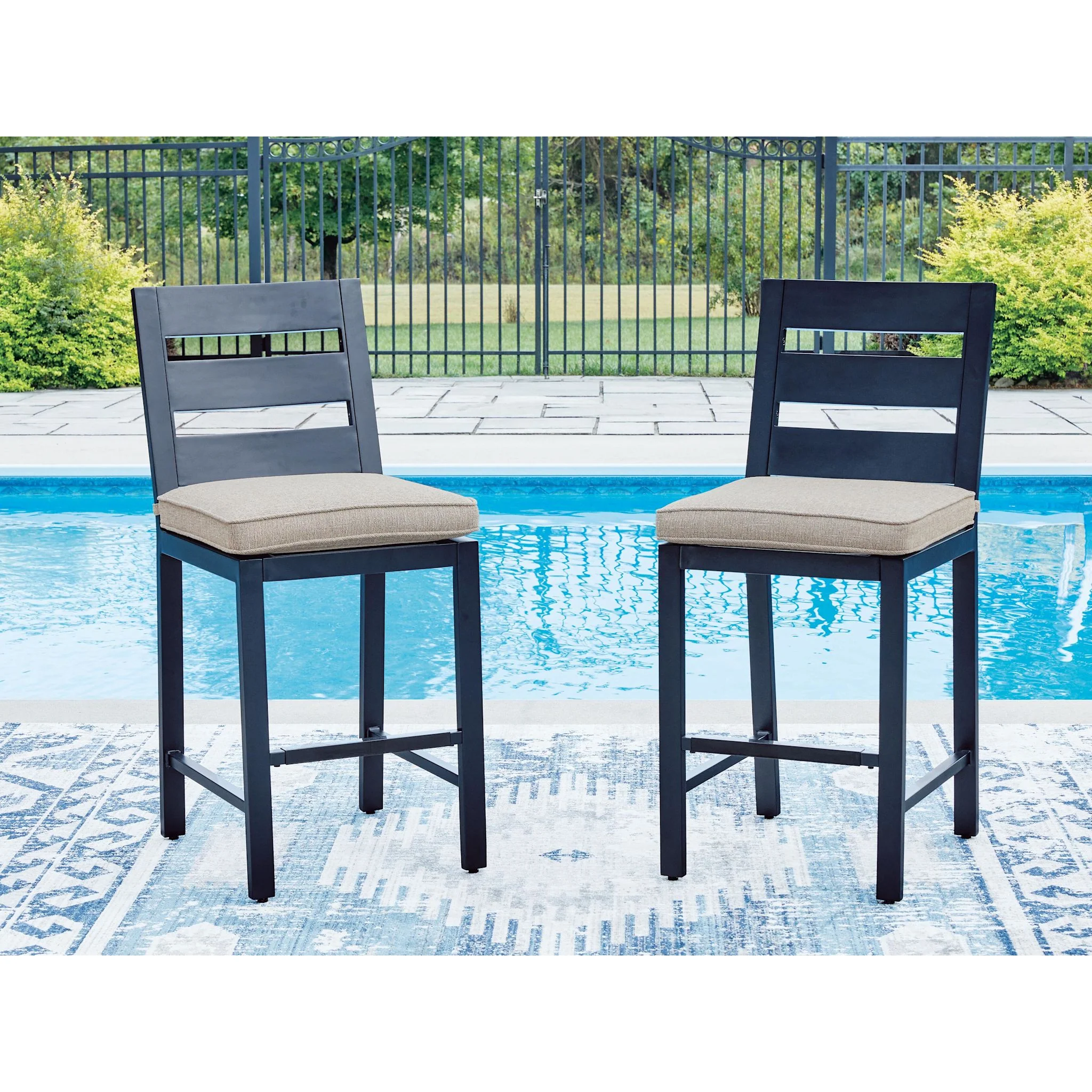 Mabry Shores Outdoor Barstool with Cushion (set of 2) - Image 6