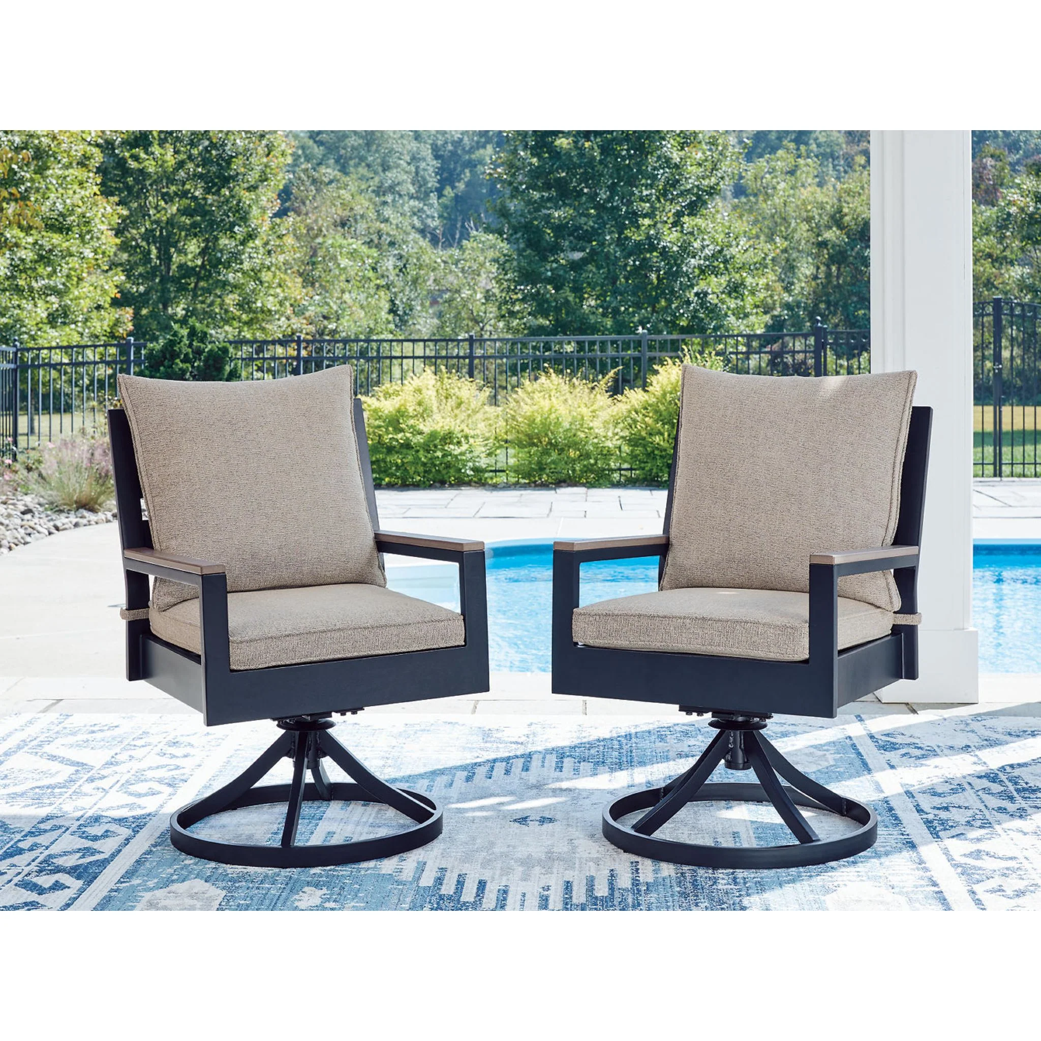 Mabry Shores Outdoor Swivel Chair w/Cushion (set of 2) - Image 2