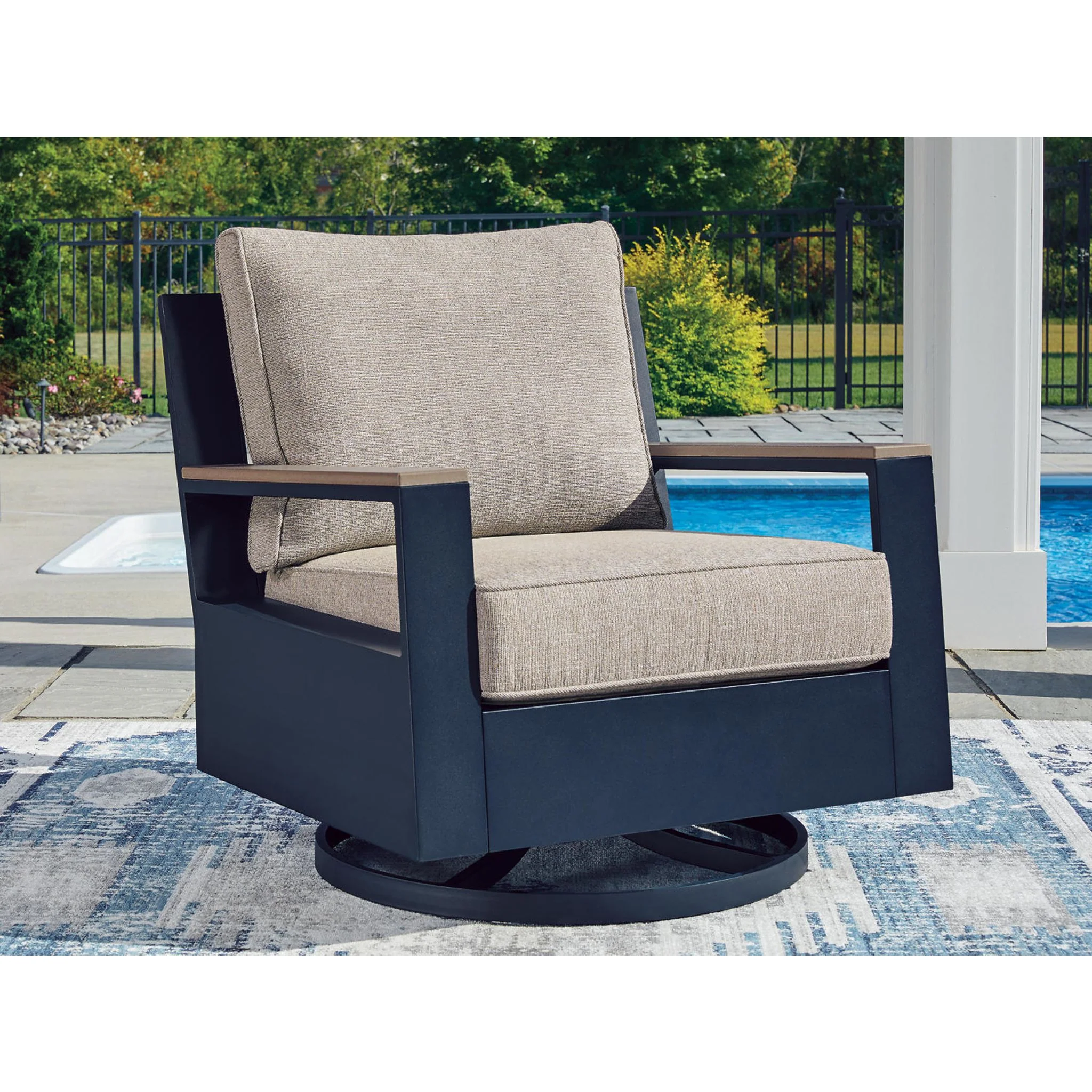 Mabry Shores Outdoor Swivel Glider Chair with Cushion - Image 2