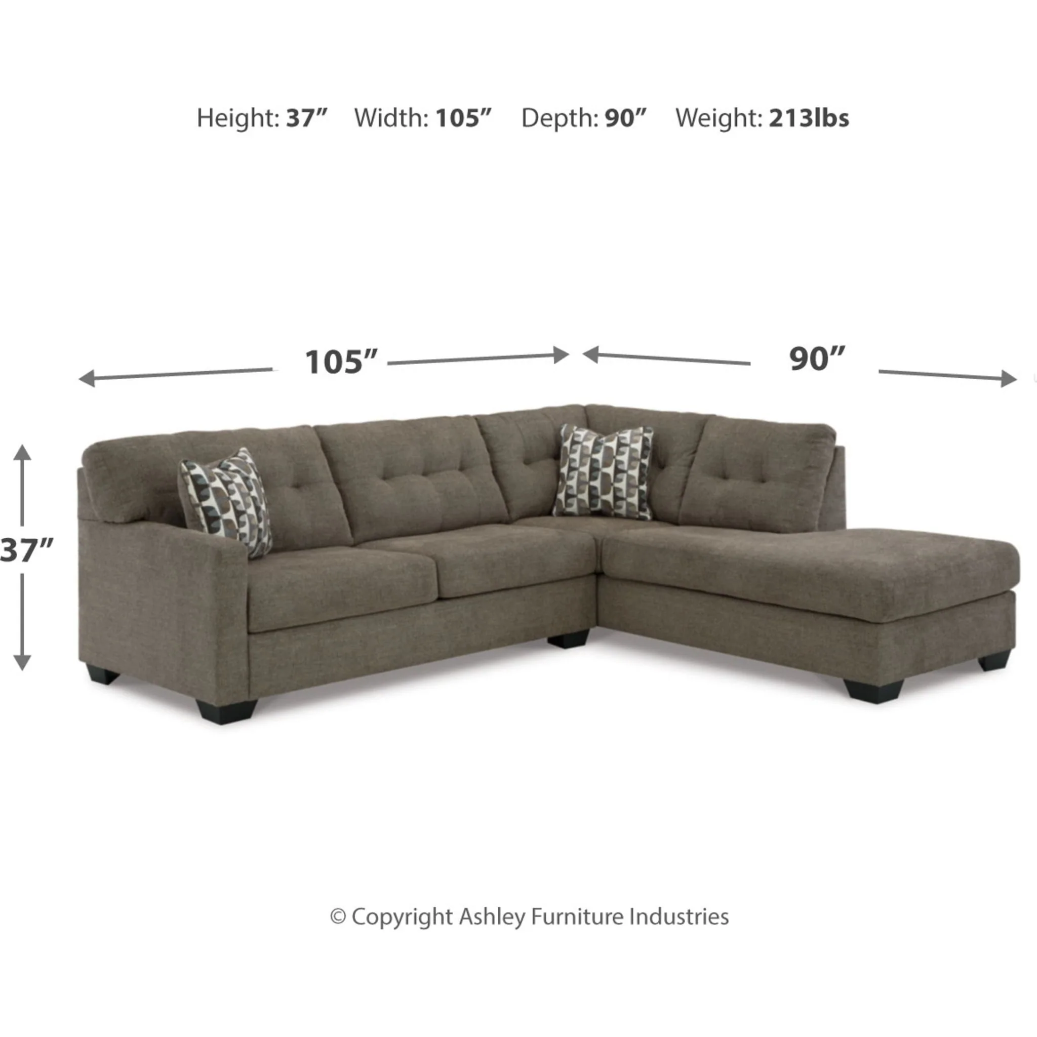 Mahoney 2 Piece Sectional with Chaise - Image 12