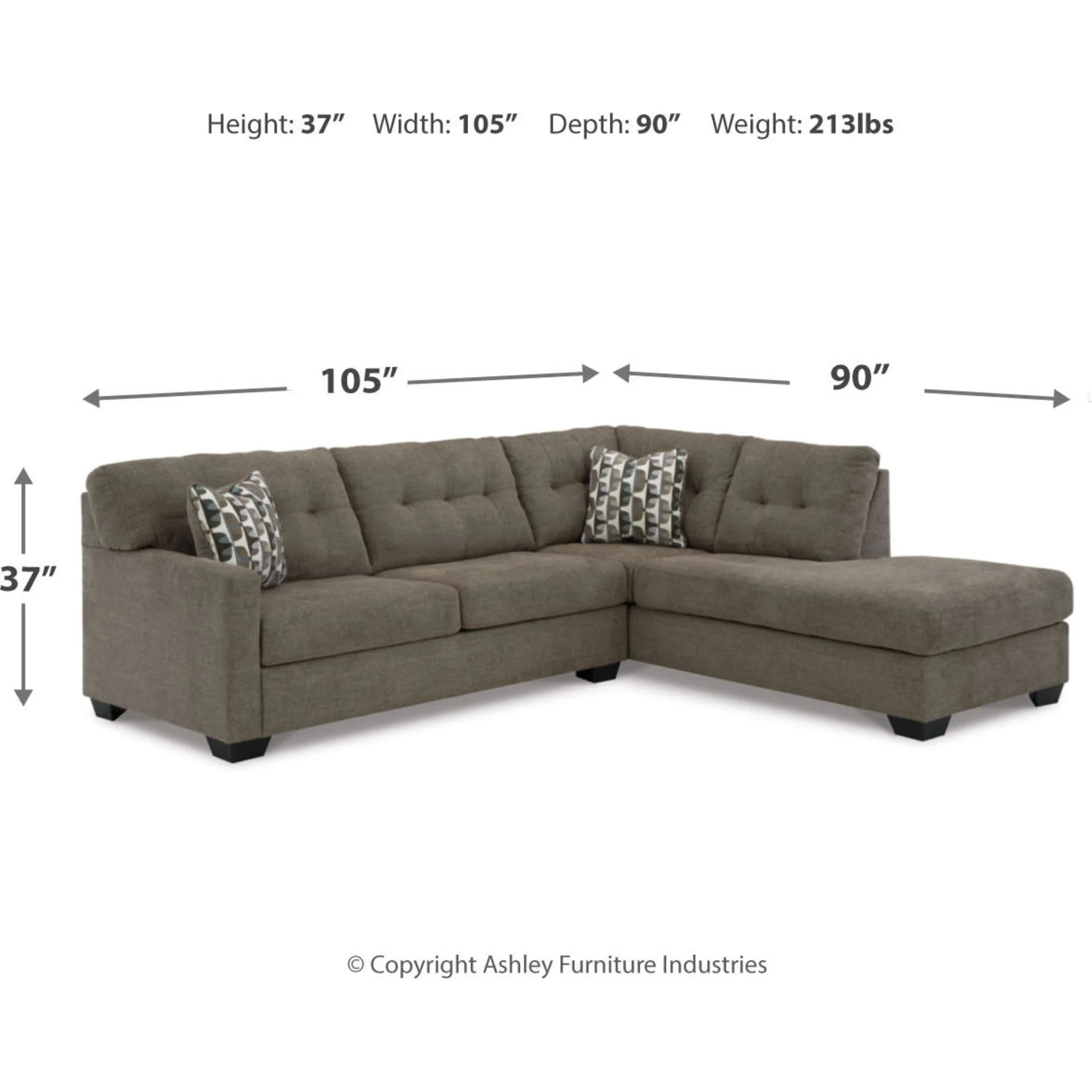 Mahoney 2 Piece Sectional with Chaise - Image 14