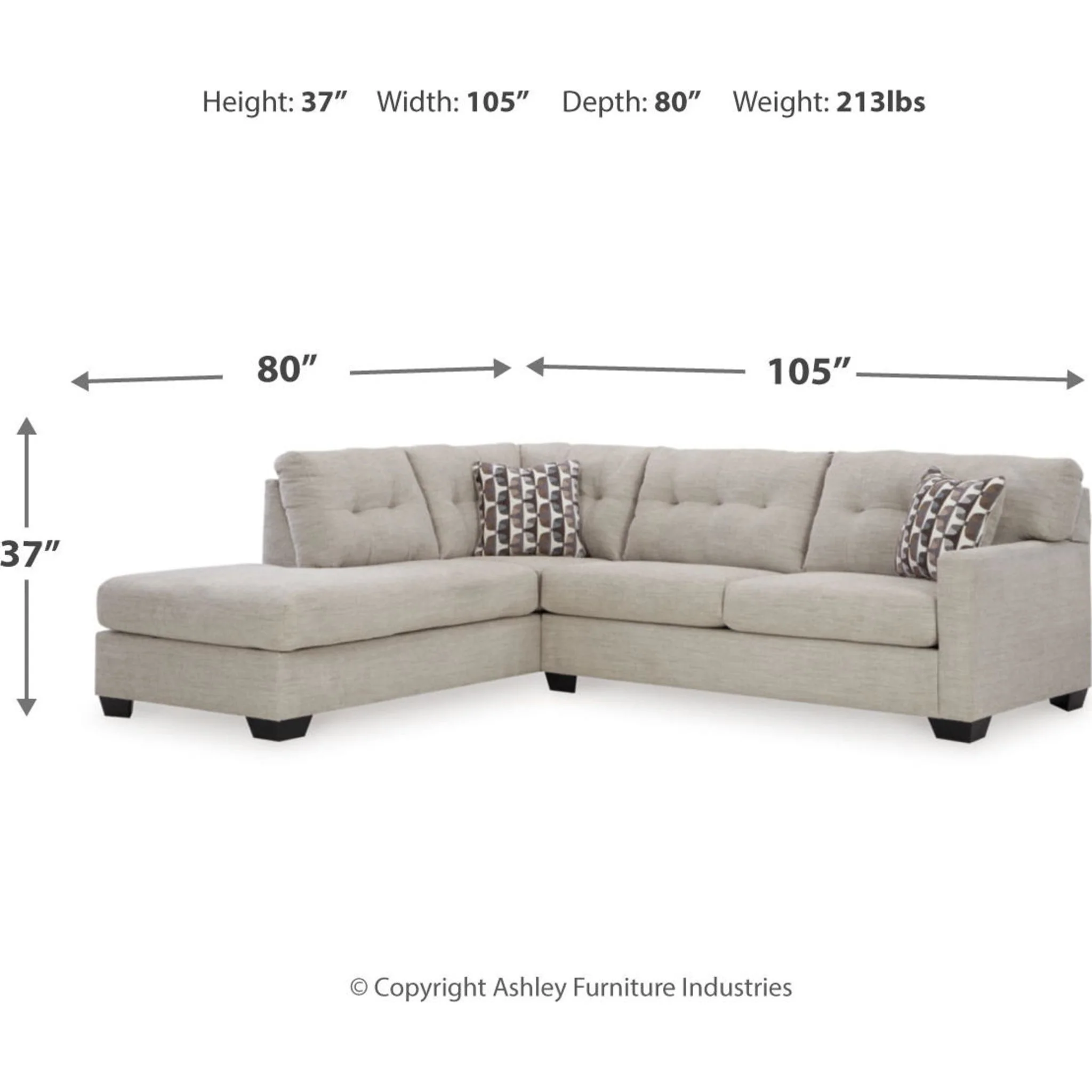 Mahoney 2 Piece Sectional with Chaise - Image 30