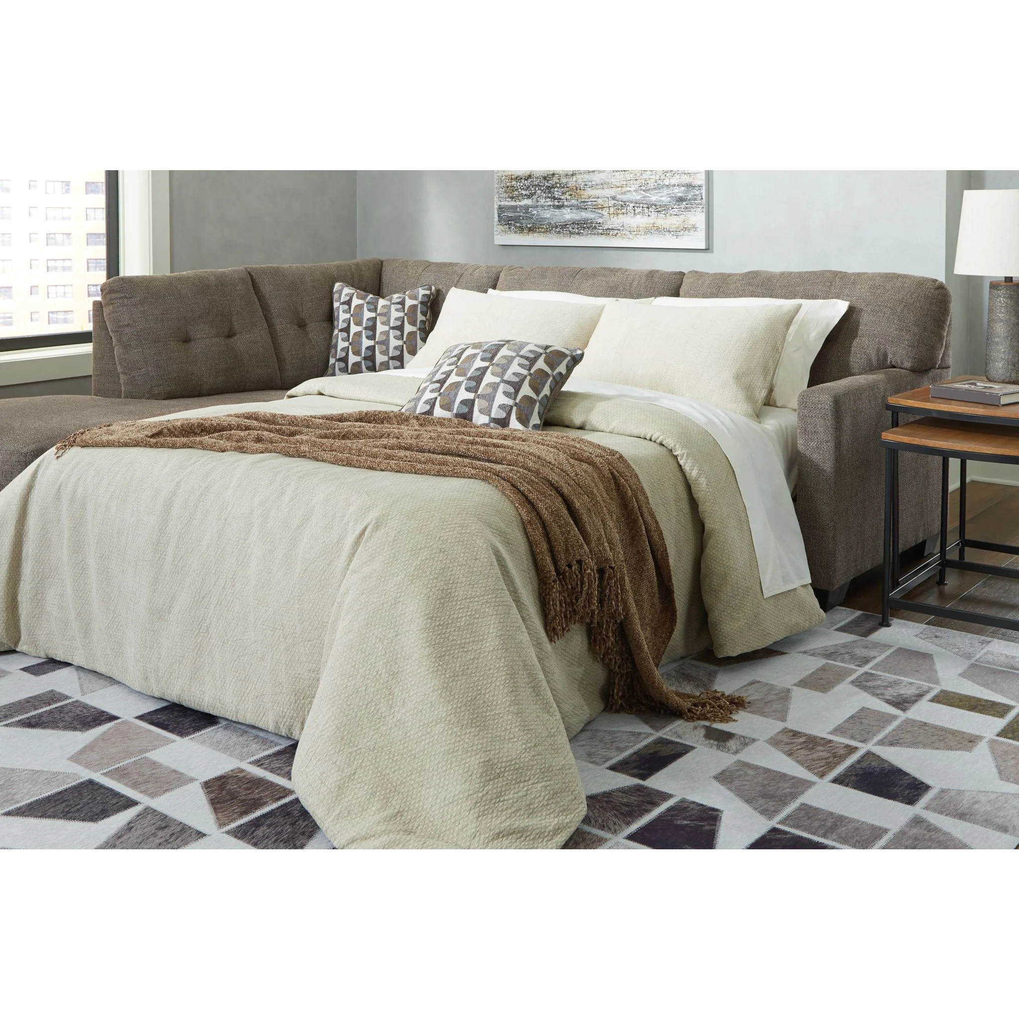 Mahoney 2 Piece Sleeper Sectional with Chaise - Image 2