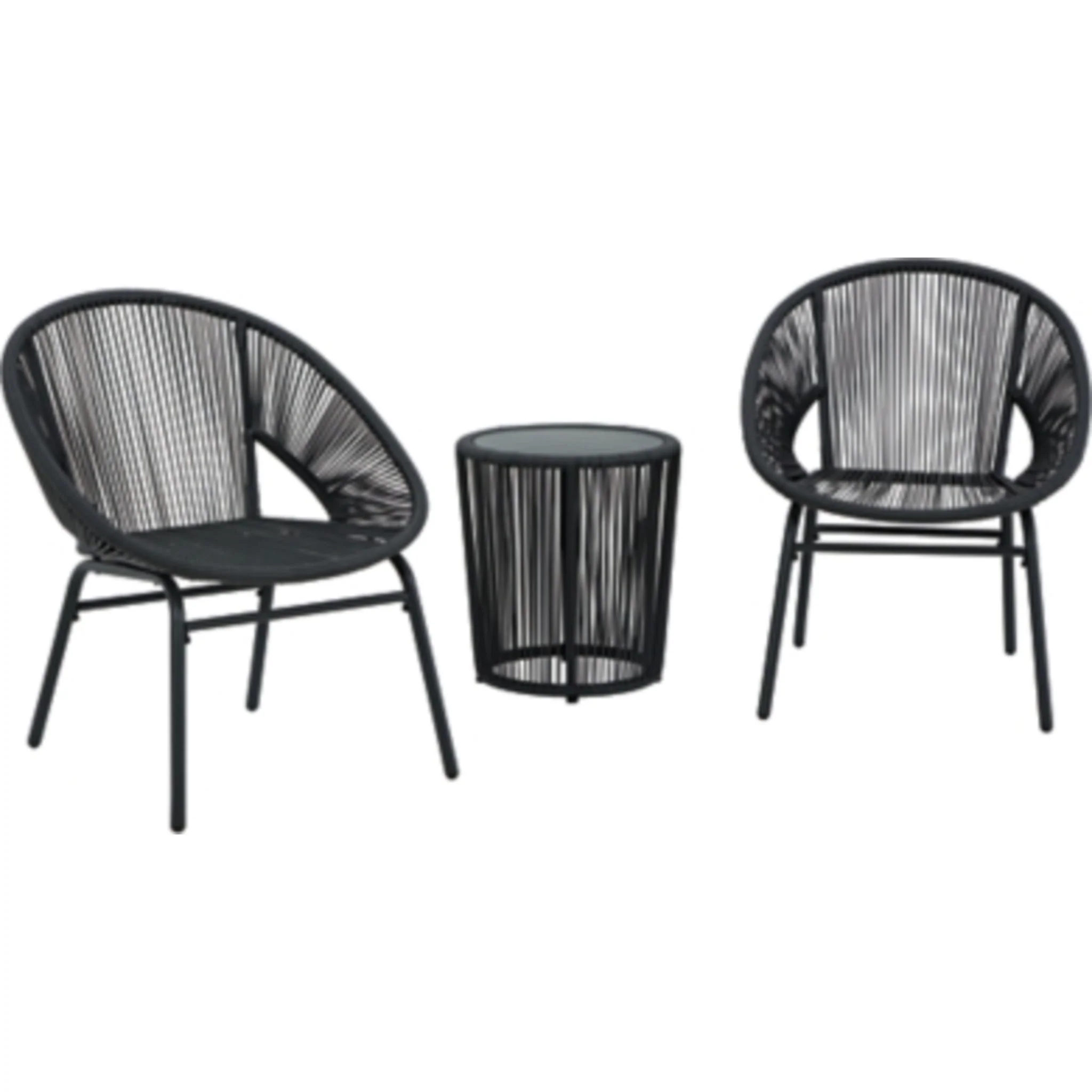 Outdoor Mandarin Cape Chairs w/Table Set (3/CN) Gray - Image 4