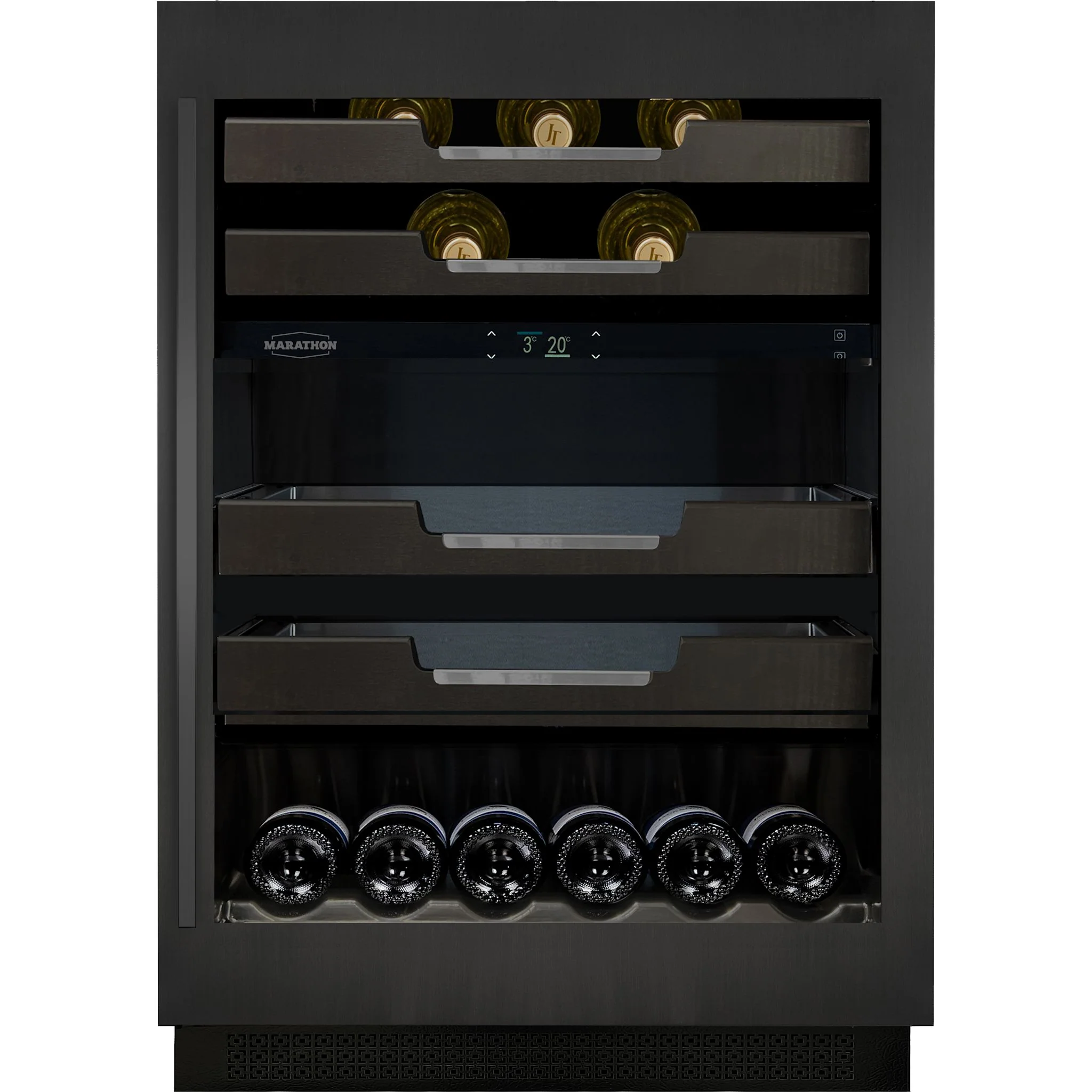 Marathon 24" Dual Zone Black Steel Wine & Beverage Cooler - Black Steel (M4-D250BLS) - Image 2
