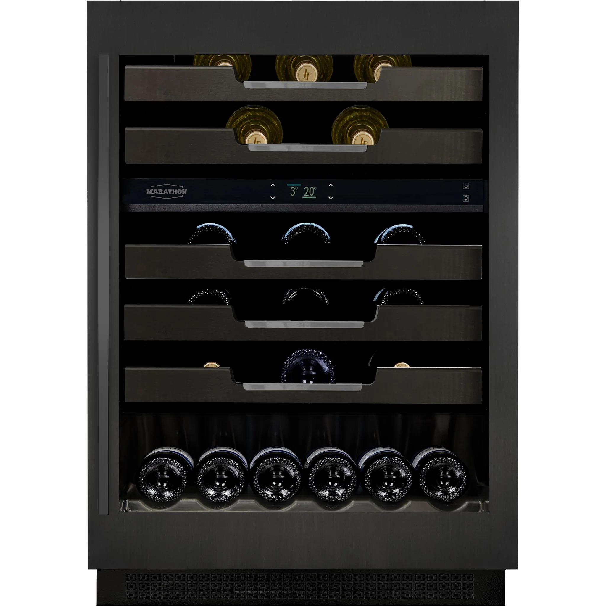 Marathon 24" Dual Zone Black Steel Wine Cooler - Black Steel (M4-D200BLS) - Image 2