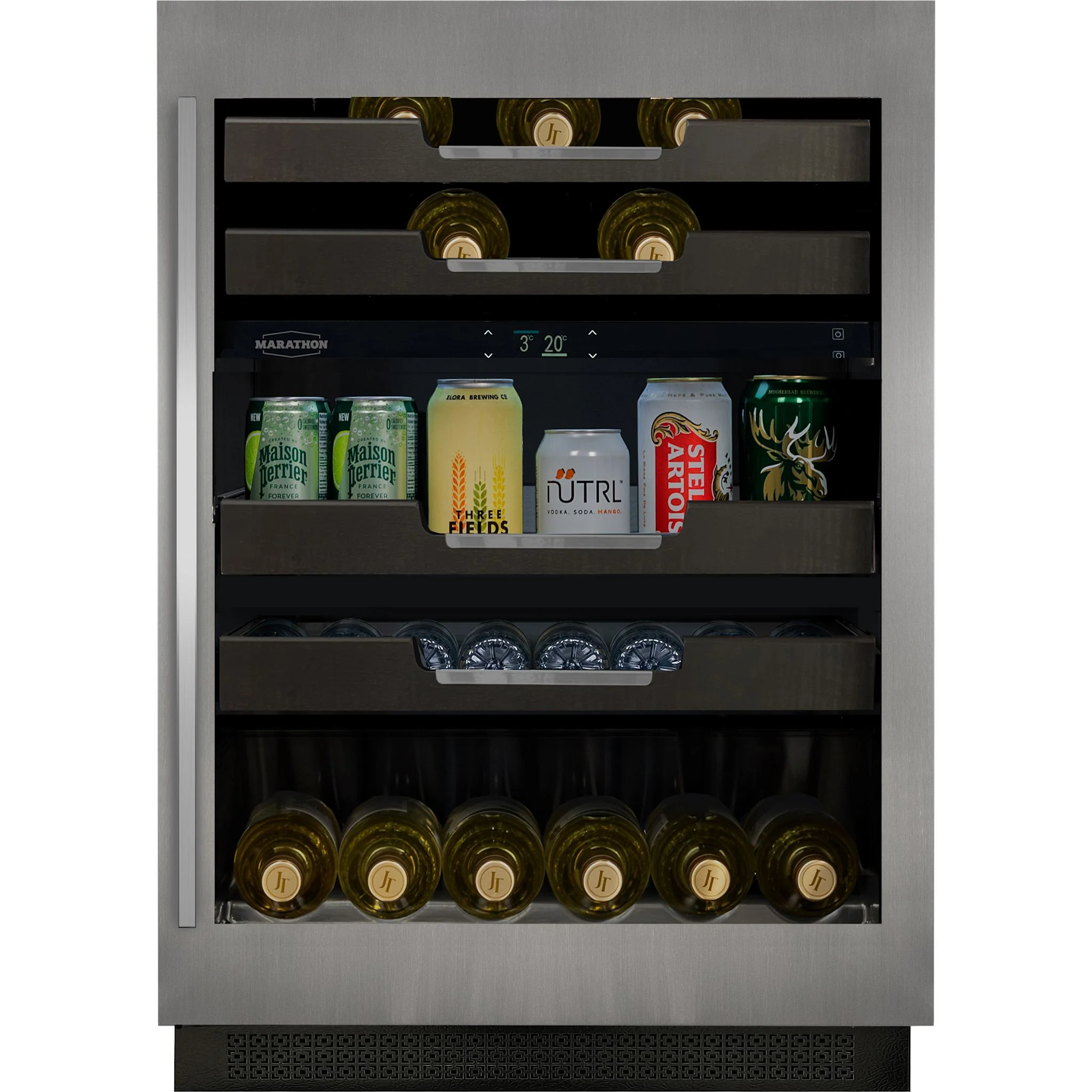 Marathon 24" Dual Zone Stainless Steel Wine & Beverage Cooler - Stainless Steel (M4-D250SS) - Image 2