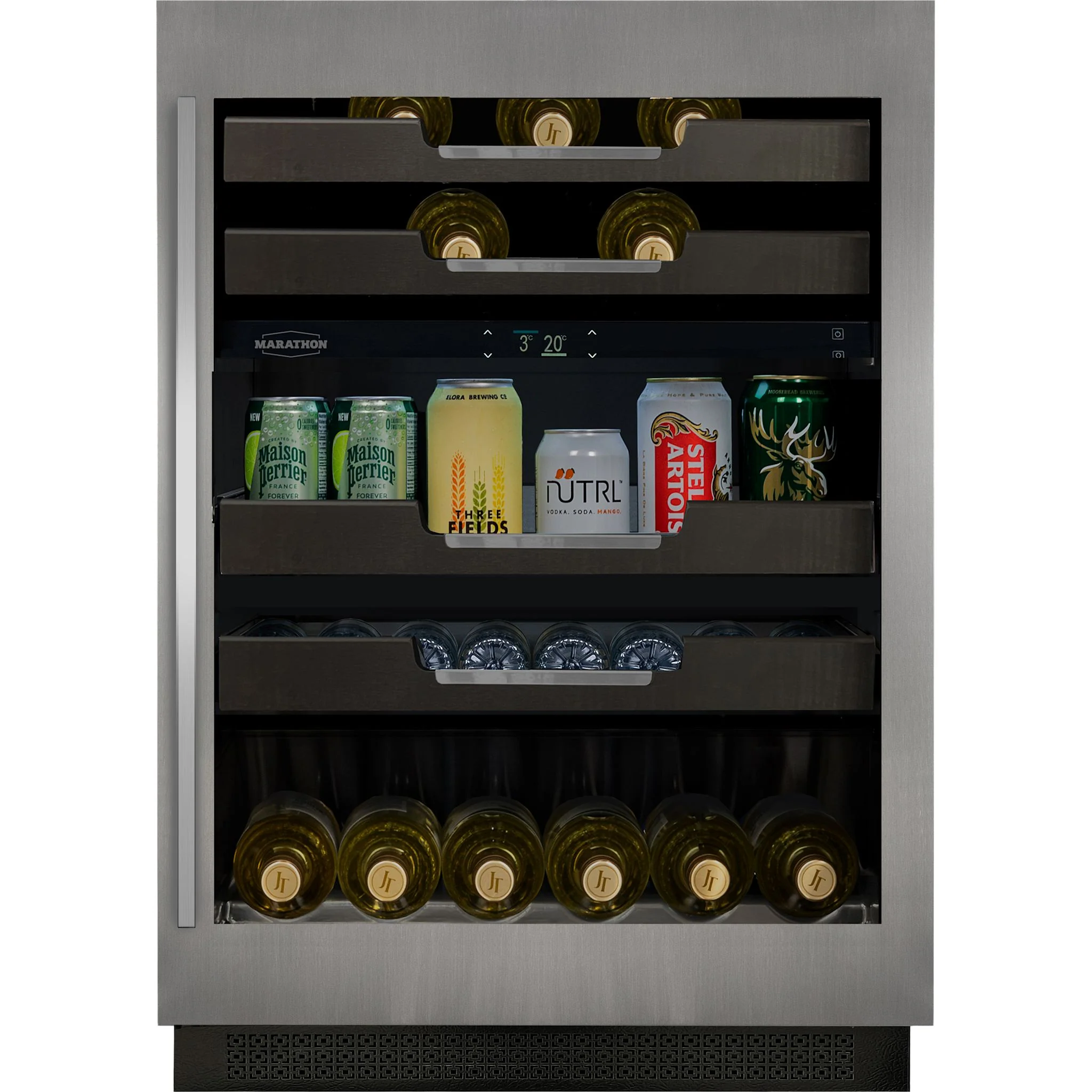 Marathon 24" Dual Zone Stainless Steel Wine & Beverage Cooler - Stainless Steel (M4-D250SS) - Image 4