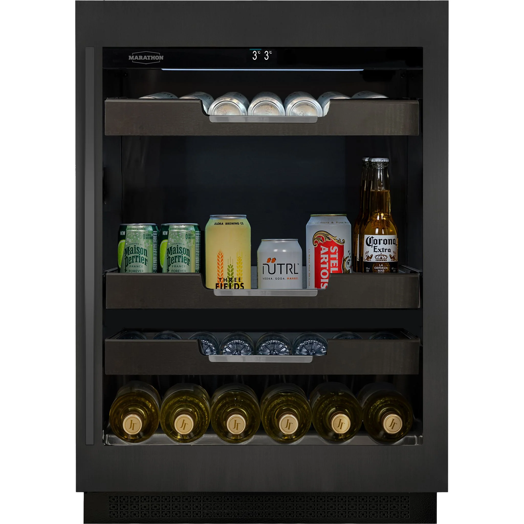 Marathon 24" Single Zone Black Steel Beverage Cooler - Black Steel (M4-100BLS) - Image 3