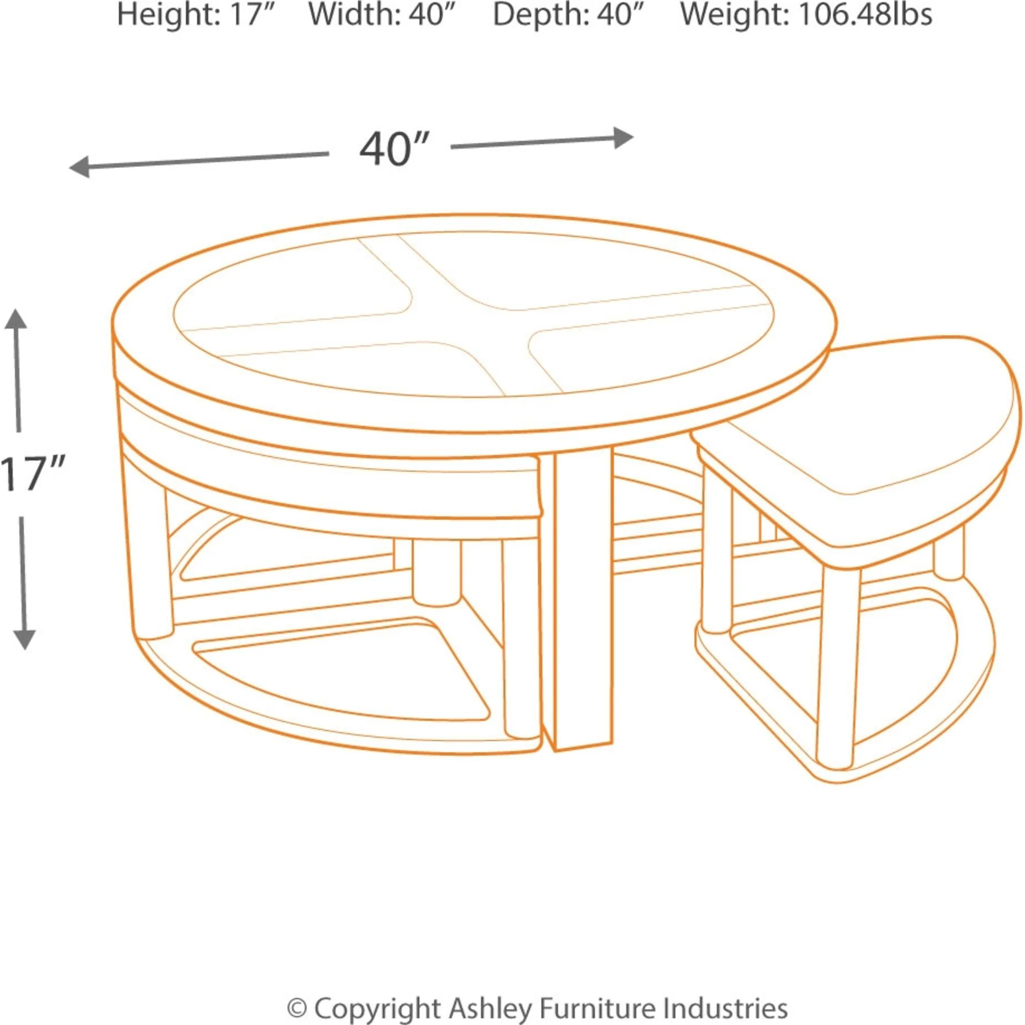 Marion Cocktail Table with 4 Stools - Image 5